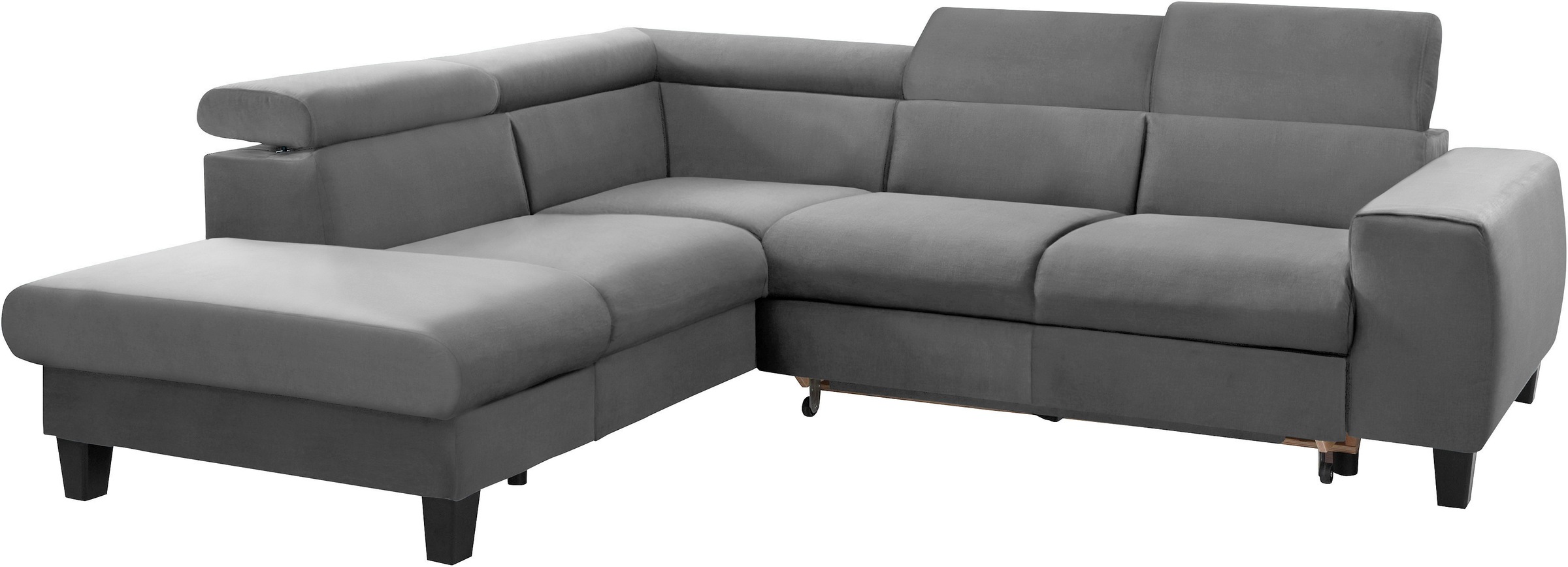COTTA Ecksofa »Morven L-Form mit Kopfteilverstellung«, wahlweise mit Bettfunktion, Bettkasten & Wireless-Charger