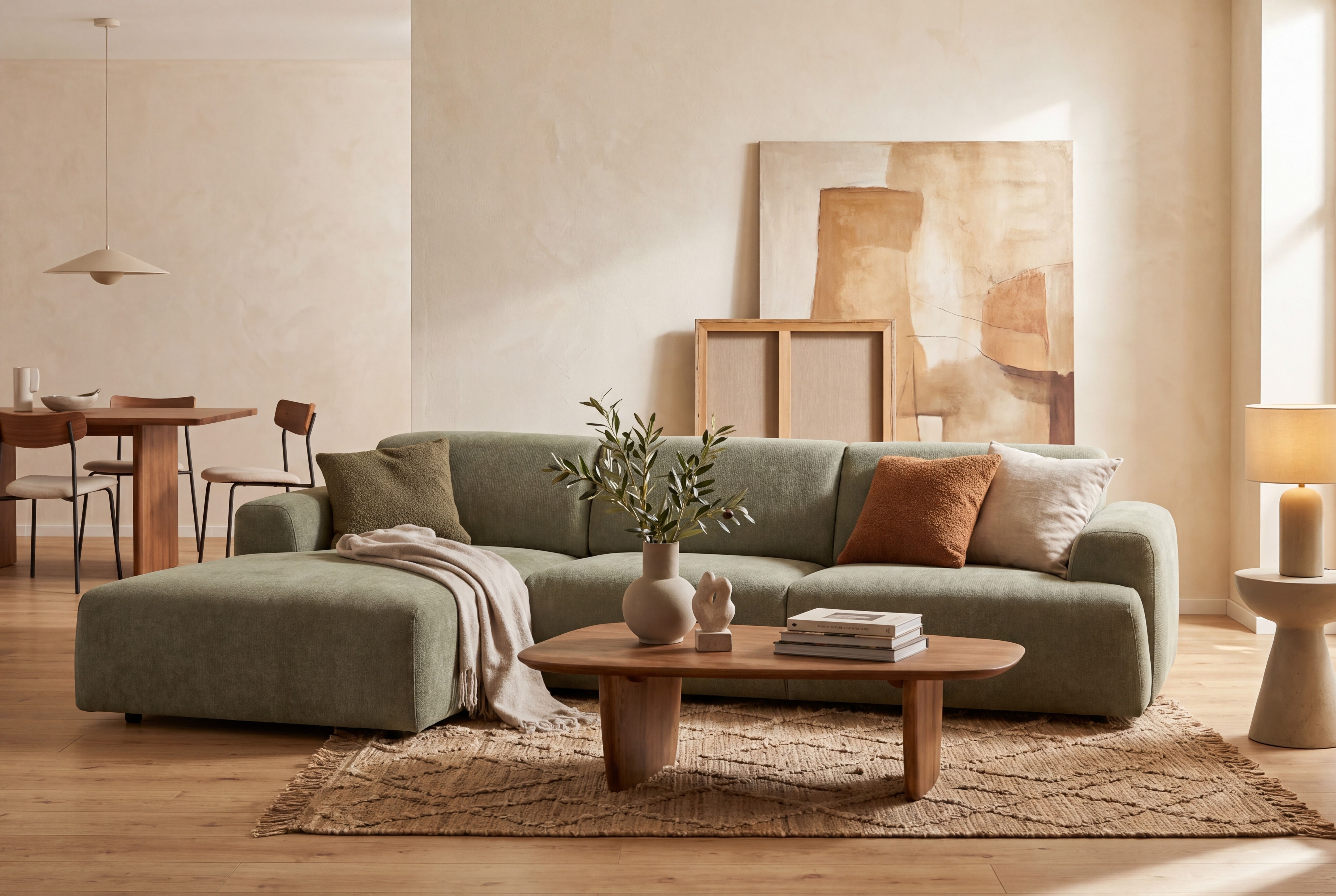 OTTO home Ecksofa "Linkka, Breite 301 cm" L-Form, in einem weichen Chenille-Stoff, mit Wellenunterfederung