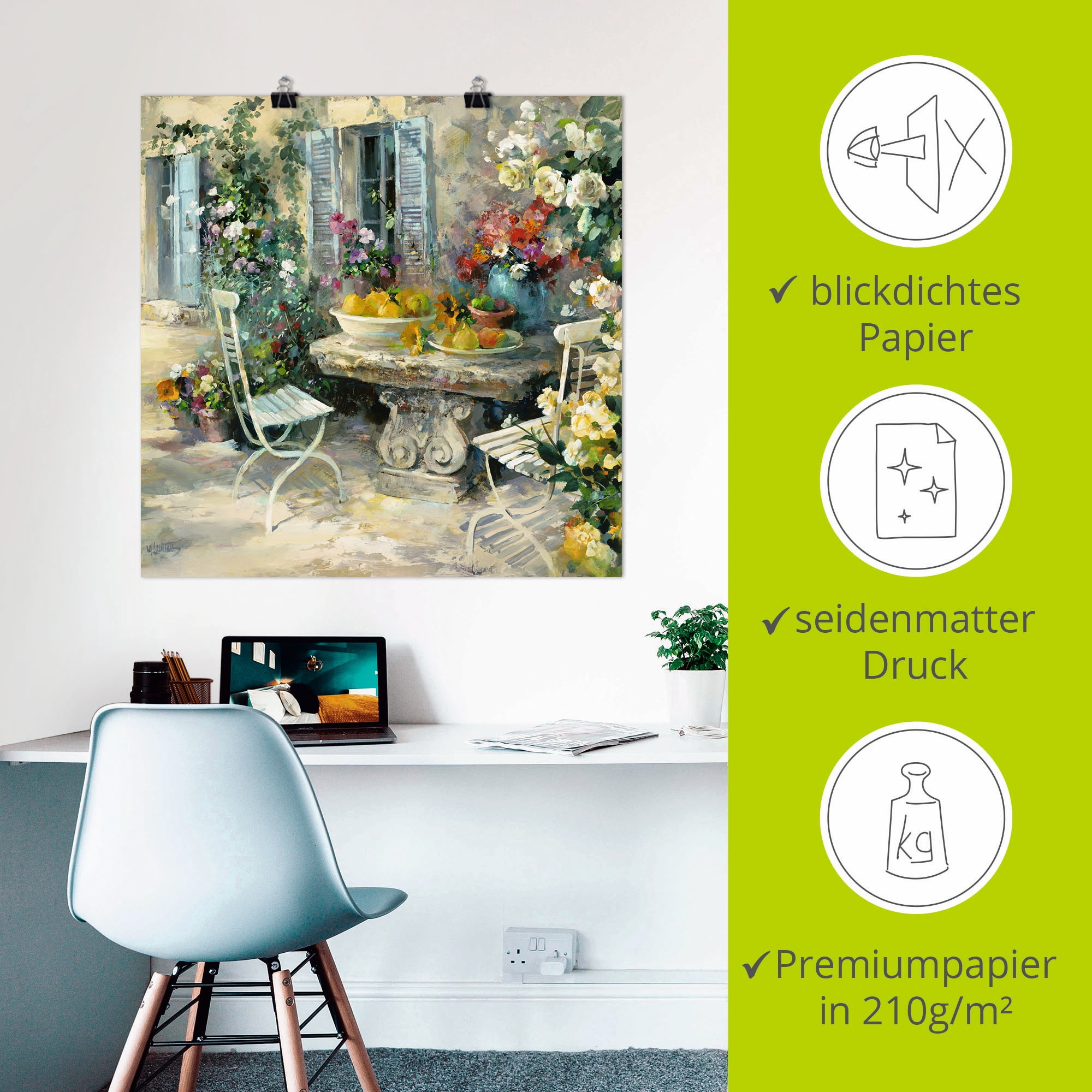 Artland Wandbild »Idyllischer Garten«, Garten, (1 St.), als Leinwandbild, Poster, Wandaufkleber in verschied. Größen