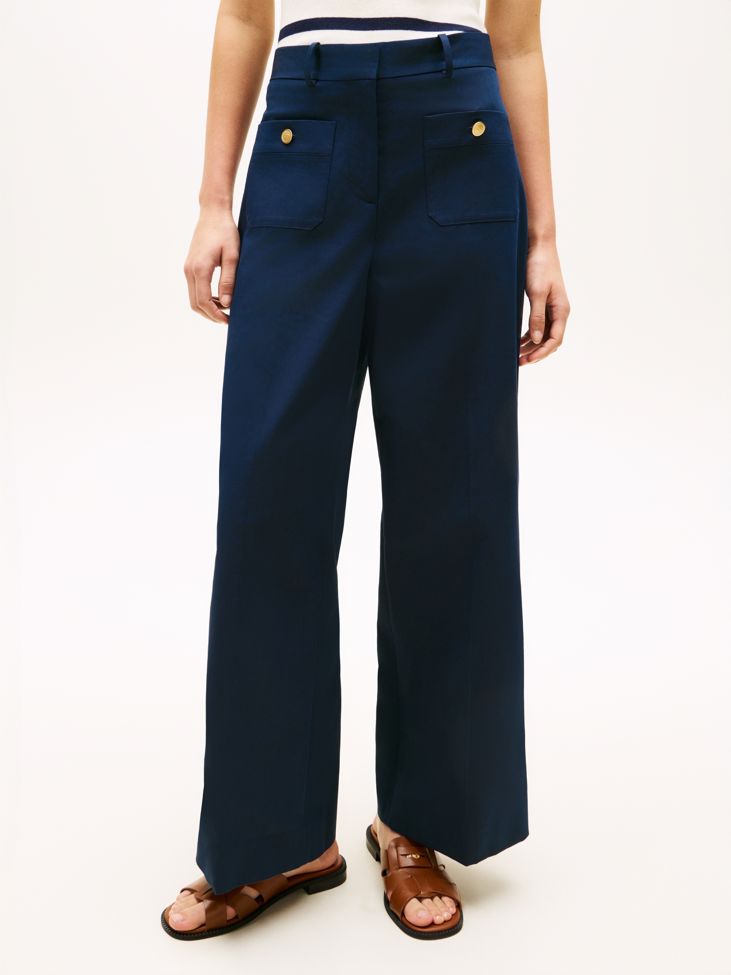 Tommy Hilfiger Chinohose "PREPPY COTTON WIDE LEG CHINO" mit Bügelfalten, Mi günstig online kaufen