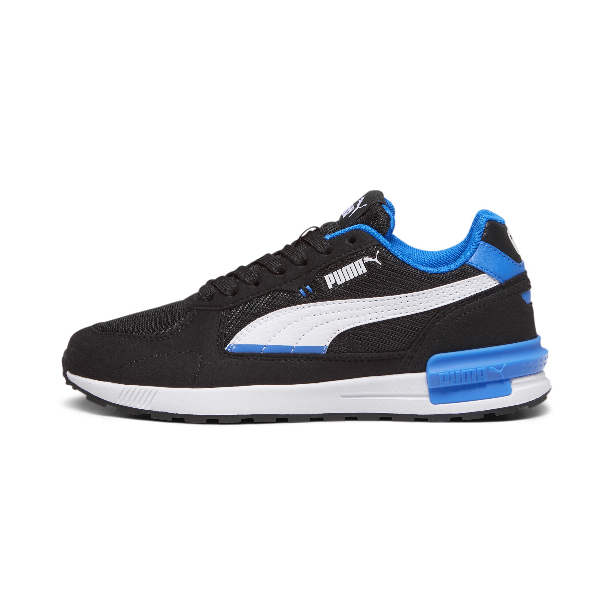 Sneaker PUMA "Graviton Sneakers Jugendliche", Damen, Gr. 37, bunt (schwarz, weiß racing blau), Obermaterial: Textil, Synthetik; Futter: Textil; Innensohle: Textil; Laufsohle: Gummi, Schuhe Sneaker 2