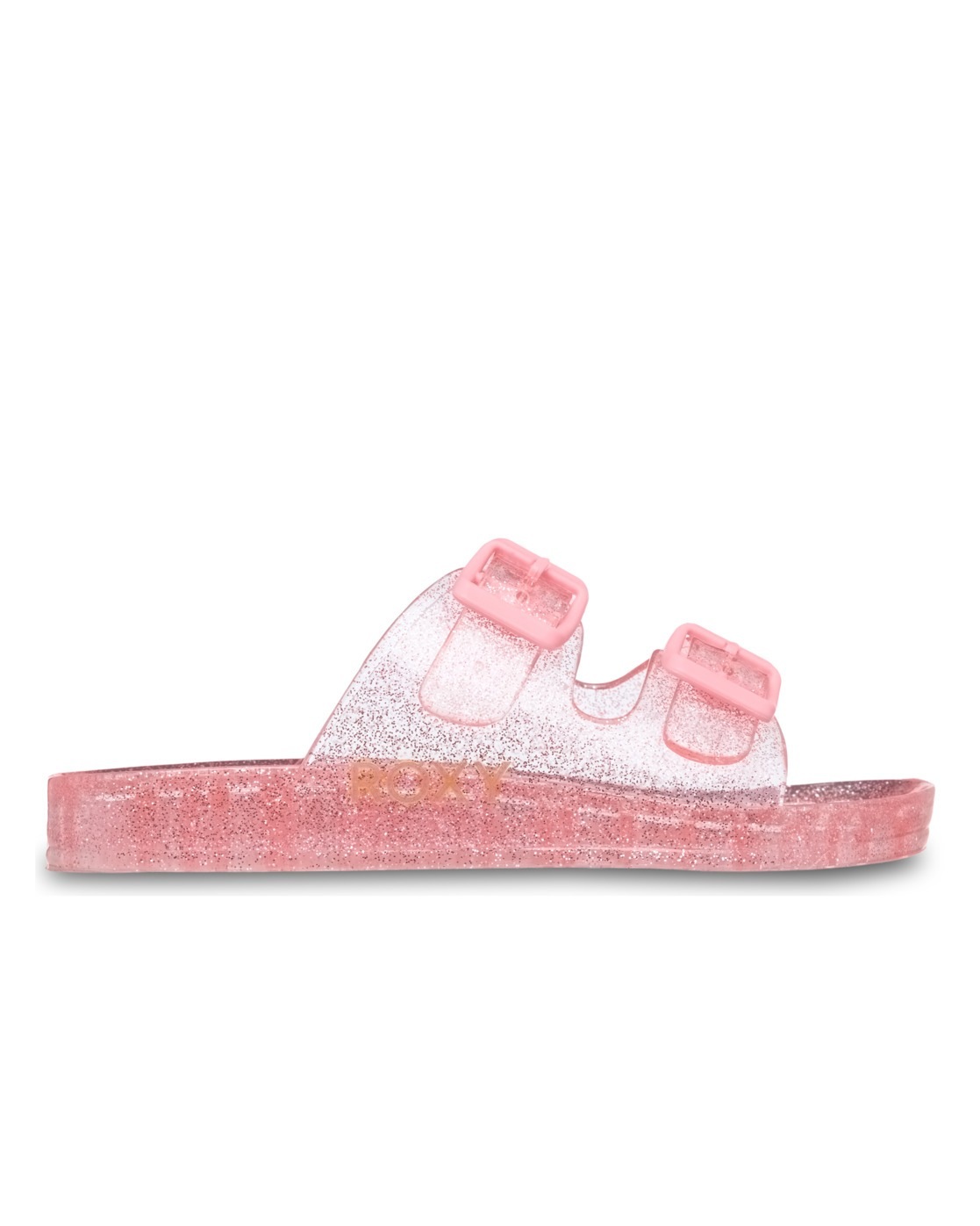 Sandale ROXY "Rg Kattie Glitter", Jungen, Gr. 3(33), plumeria, Obermaterial:Obermaterial: 95% PVC/ 5% synthetische Kunststoffschnalle, Futter: N/A, Laufsohle: 100% synthetisches PVC;, Schuhe Sandale