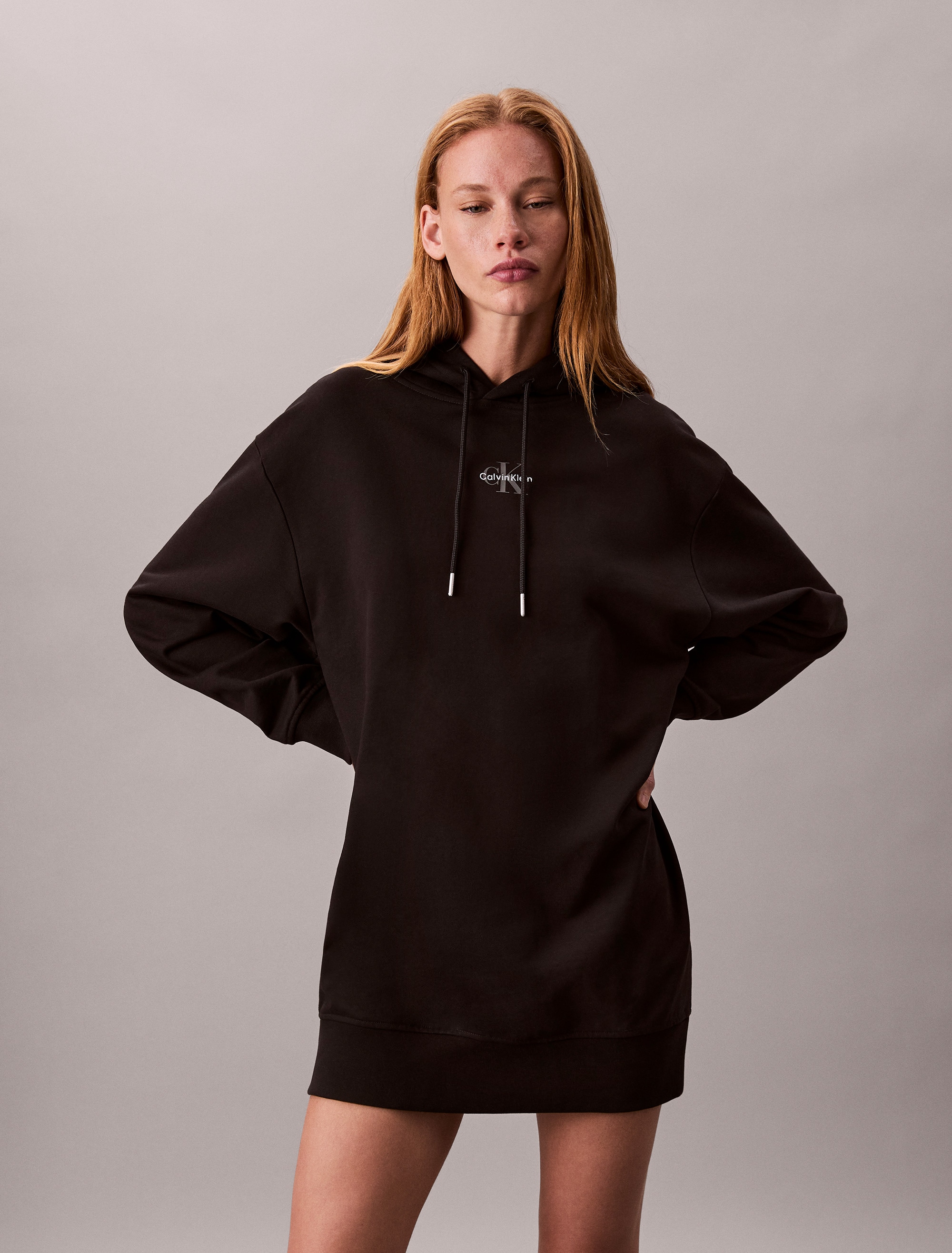 Calvin Klein Jeans Sweatkleid "LS MONOLOGO PREMIUM TERRY HOODIE", Mit Rundh günstig online kaufen