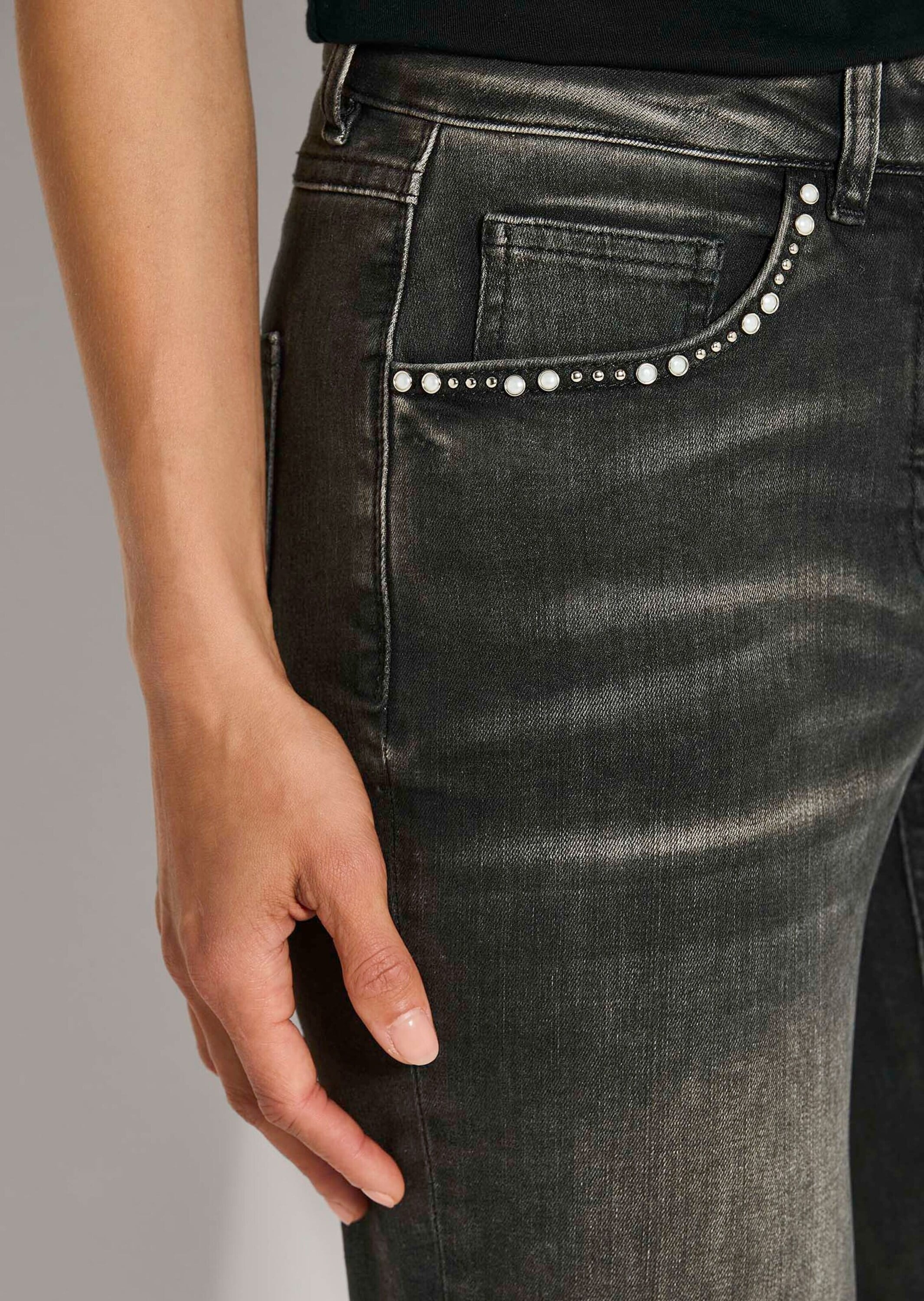 MADELEINE Regular-fit-Jeans »Jeans Schmale Five-Pocket-Jeans mit Glitzer«