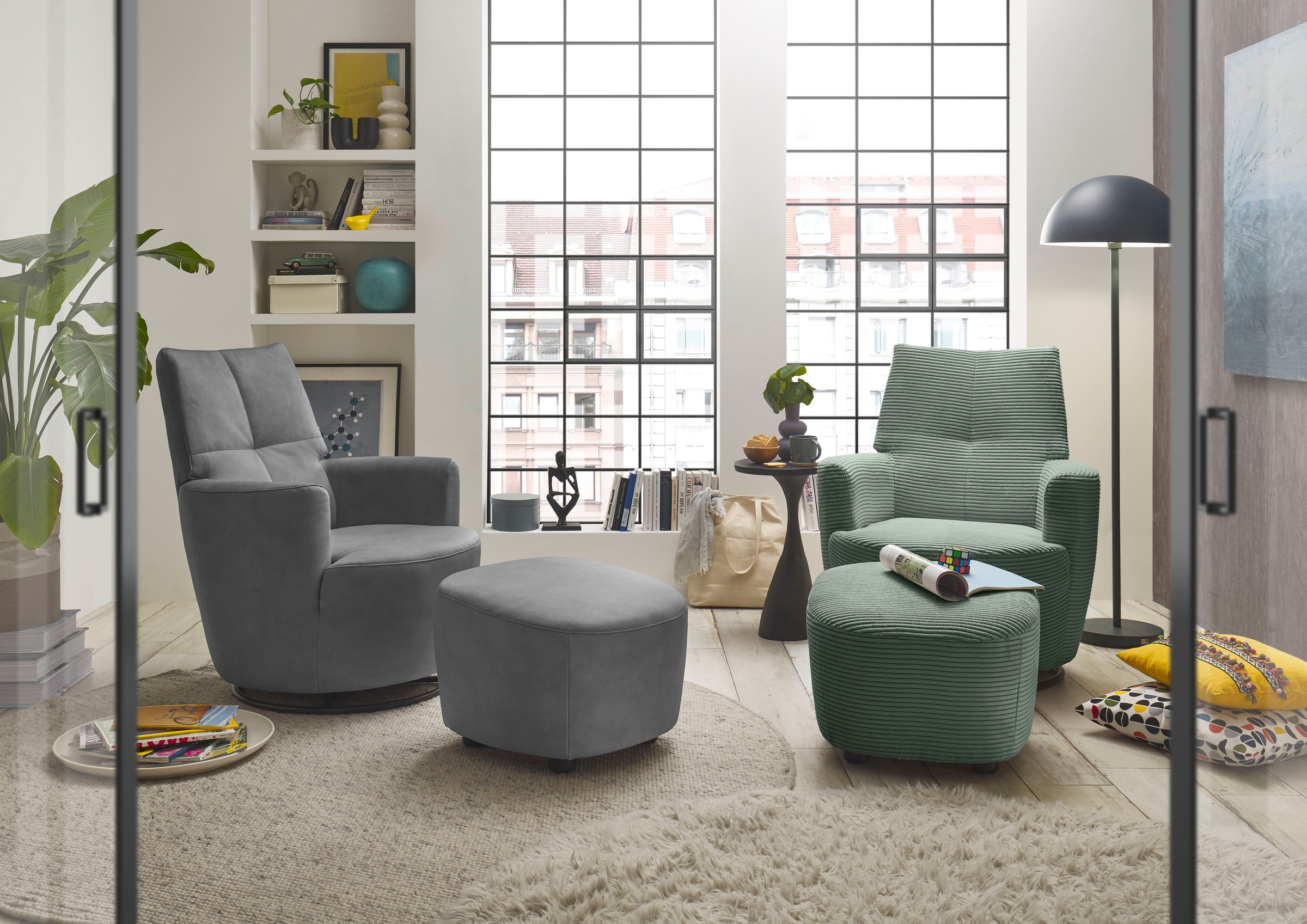 set one by Musterring "SO 1450" Set, mit Dreh- und Wippfunktion, inklusive Hocker