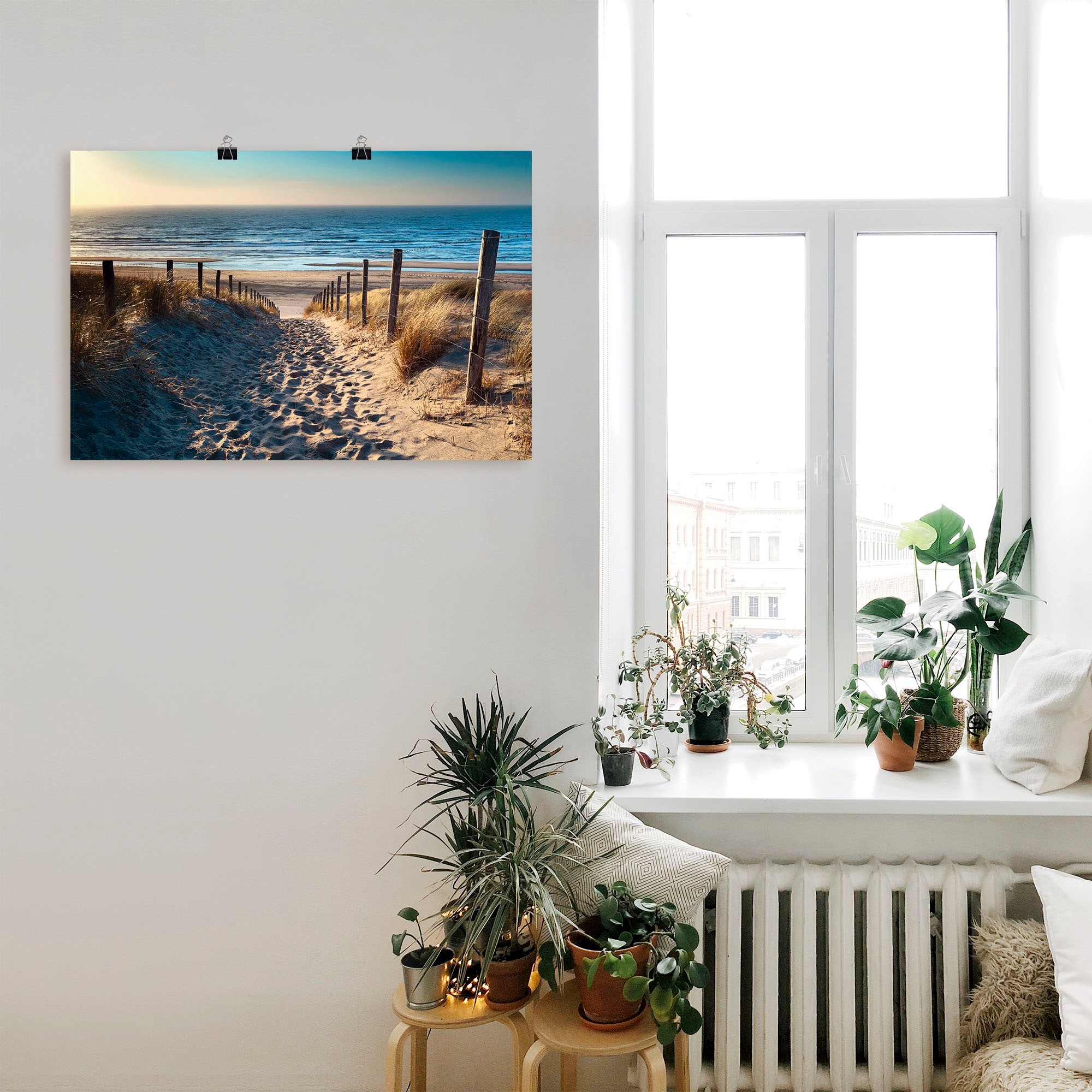 Artland Wandbild "Weg zum Nordseestrand Sonnenuntergang" Strand 1 tlg. als günstig online kaufen