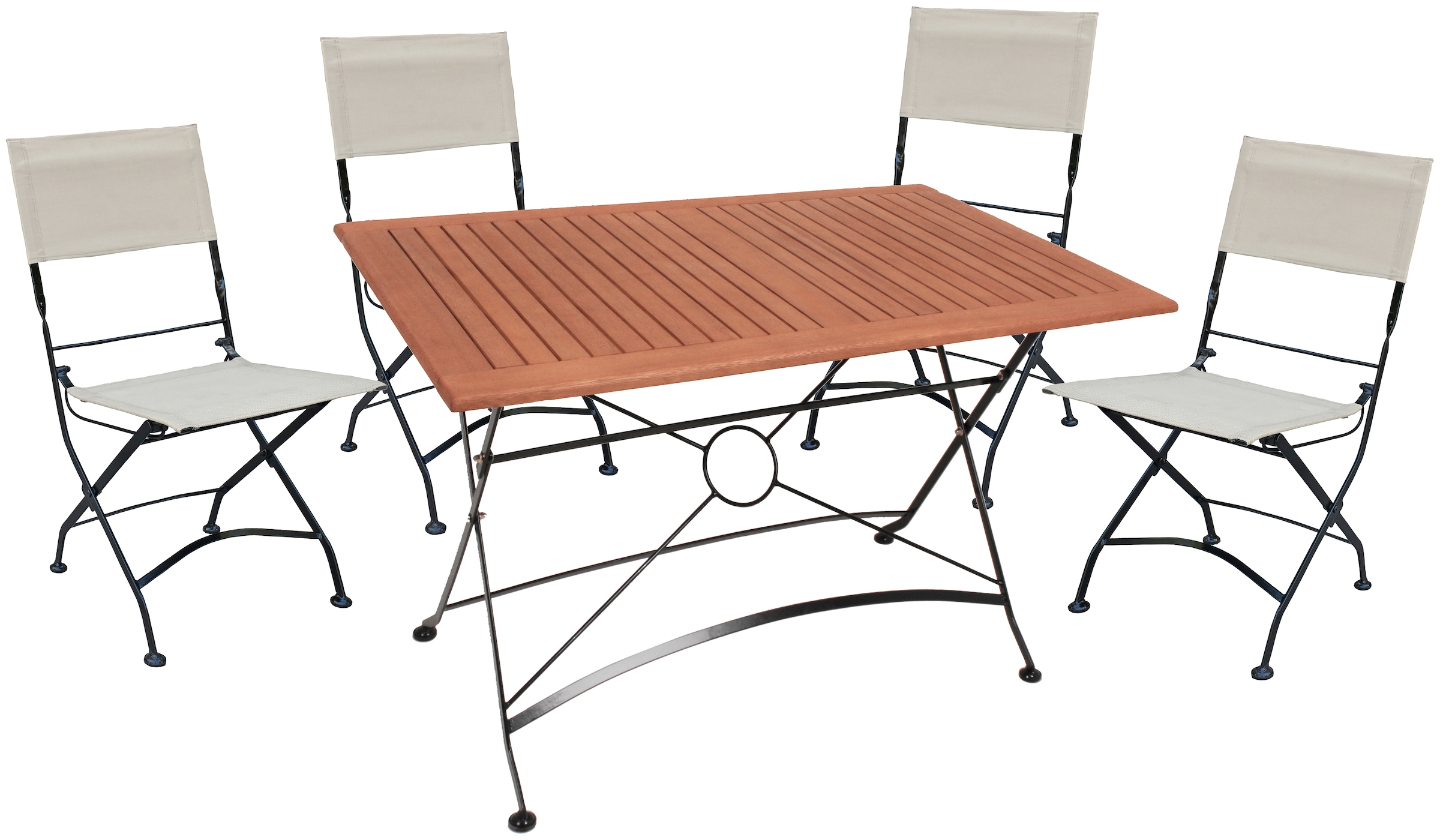 Garden Pleasure Garten-Essgruppe "TRIEST" 5 Stk. tlg. mit platzsparender Kl günstig online kaufen