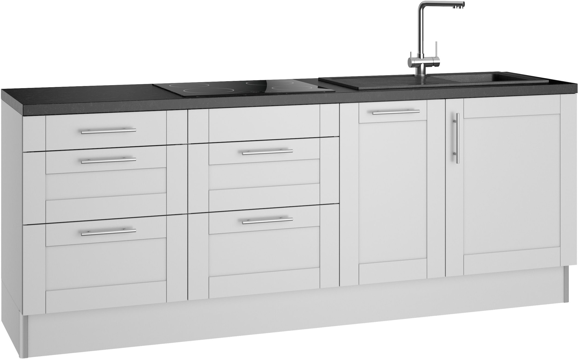 KOCHSTATION Küche "KS-Ahus", Breite 225 cm, wahlw. Mit E-Geräten, Soft Clos günstig online kaufen