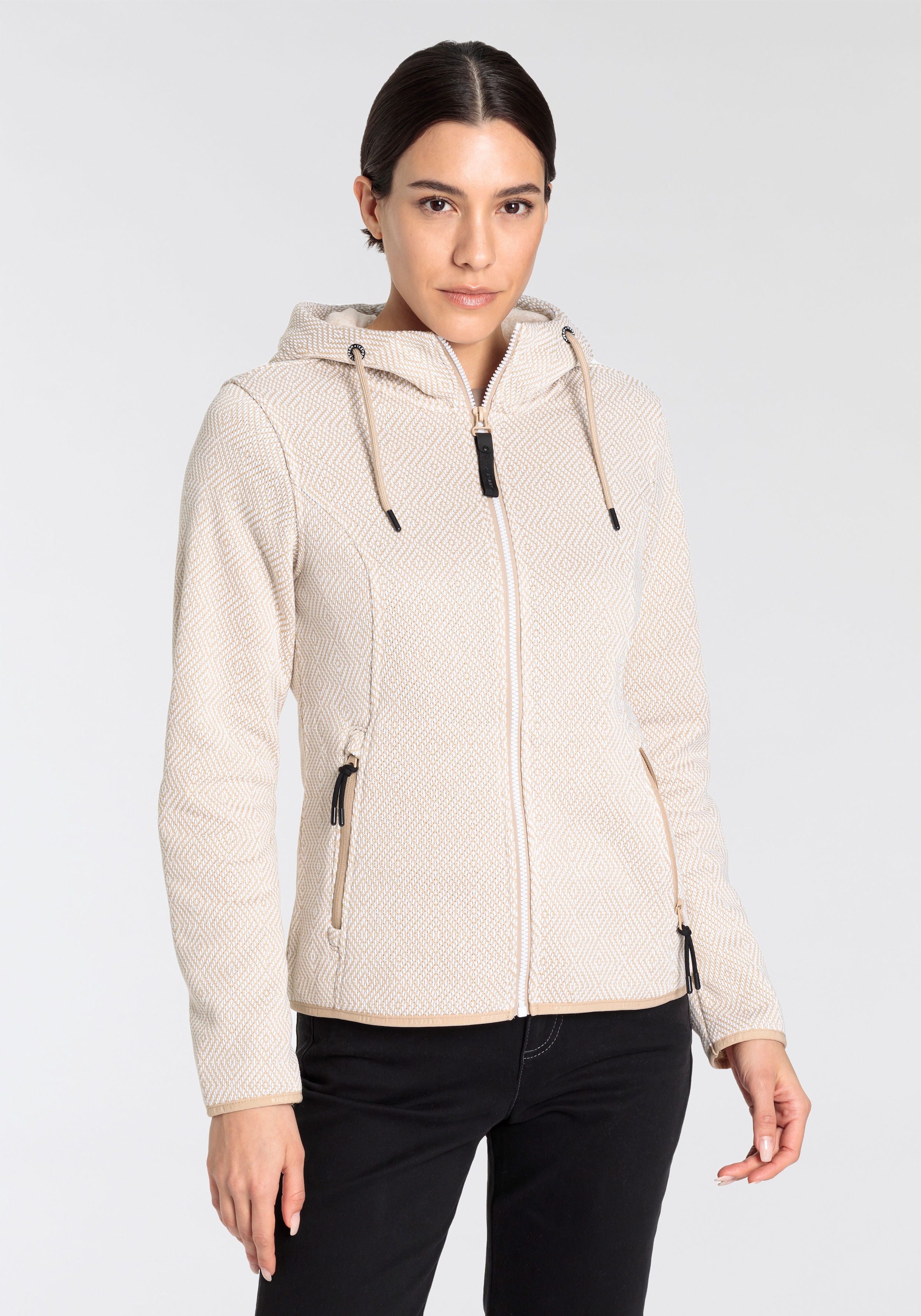 Icepeak Strickfleecejacke »D STRICKFLEECEJACKE ADRIAN«, (1 St.), mit Kapuze, Wärmend & schnell Trocknend & Atmungsaktiv