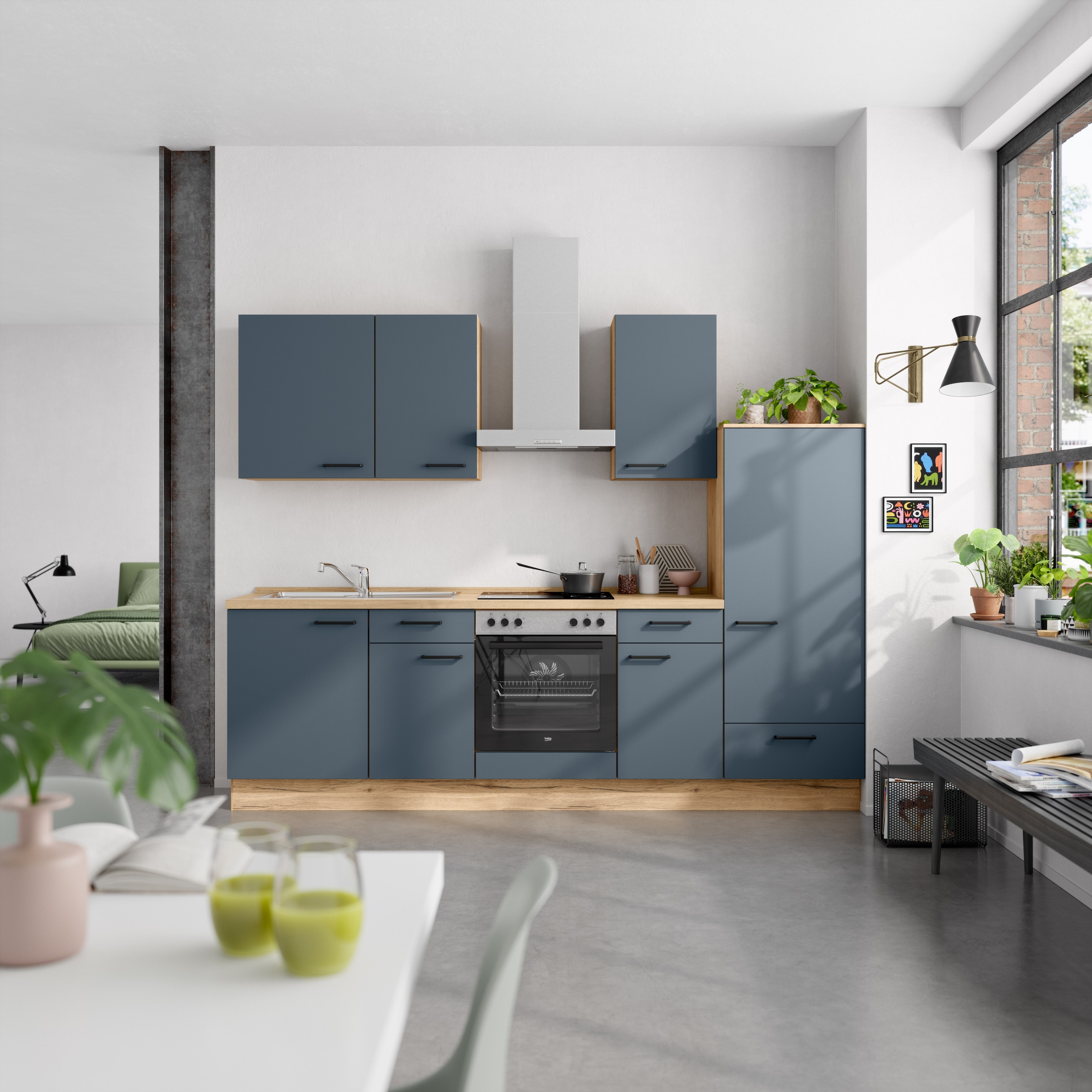nobilia® Küchenzeile »"Easytouch I", NEU: individuell anpassbar mit gratis Profi-Beratung« vormontiert, Breite 270 cm, Ausrichtung wählbar, wahlw. mit E-Geräten