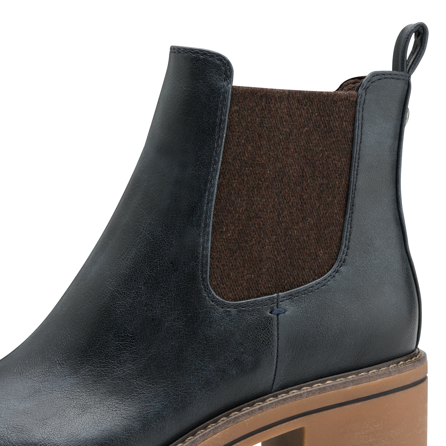 MARCO TOZZI Chelseaboots, Blockabsatz, Stiefelette, Businessschuh in veganer Verarbeitung