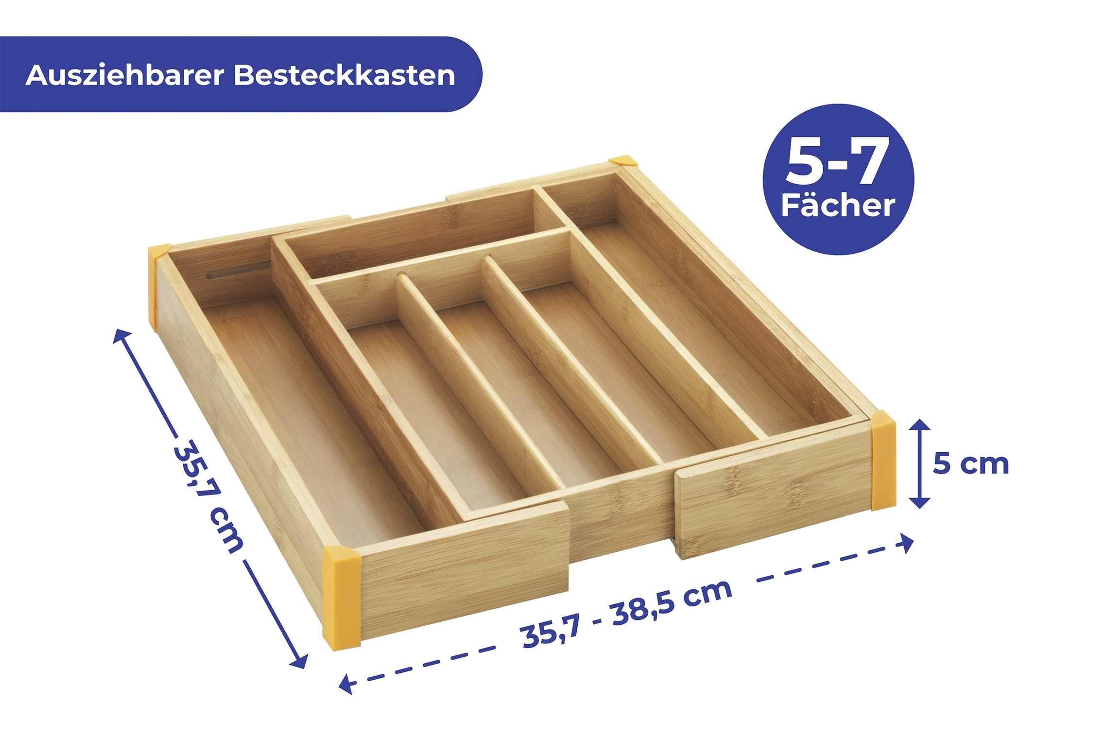 Maximex Besteckkasten »Modell Bambus«, ausziehbarer Schubladeneinsatz, sortierte Aufbewahrung von Besteck