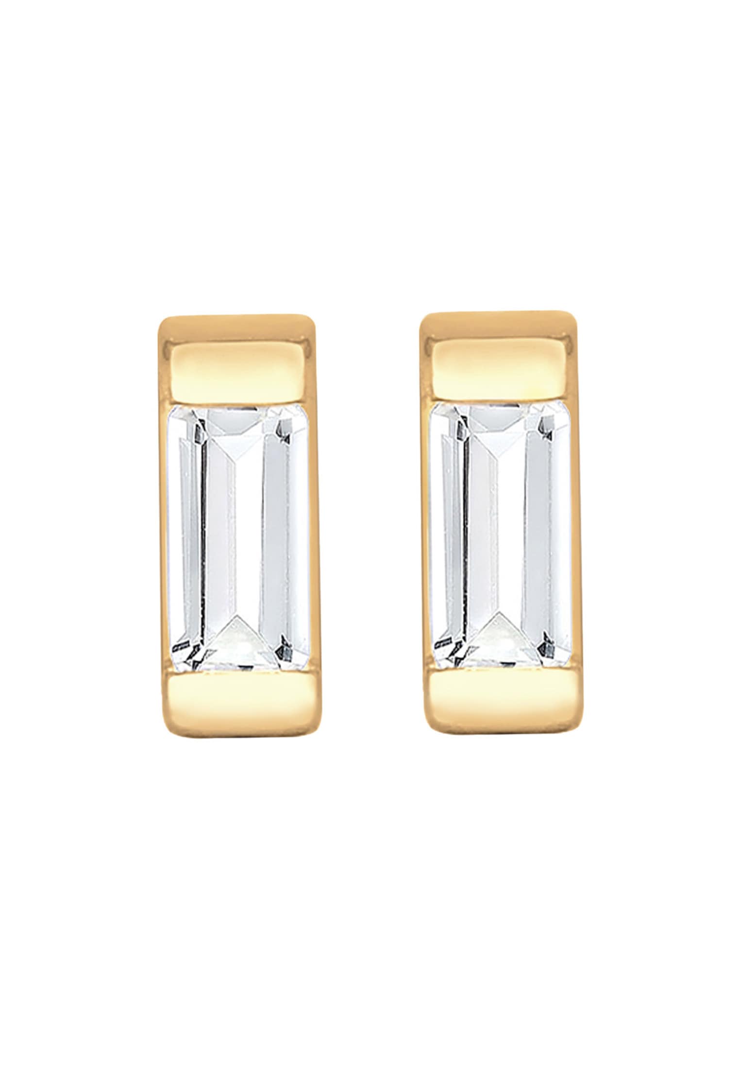 Elli Premium Paar Ohrstecker »Minimal Geo Topas Edelstein Zart 585 Gelbgold«