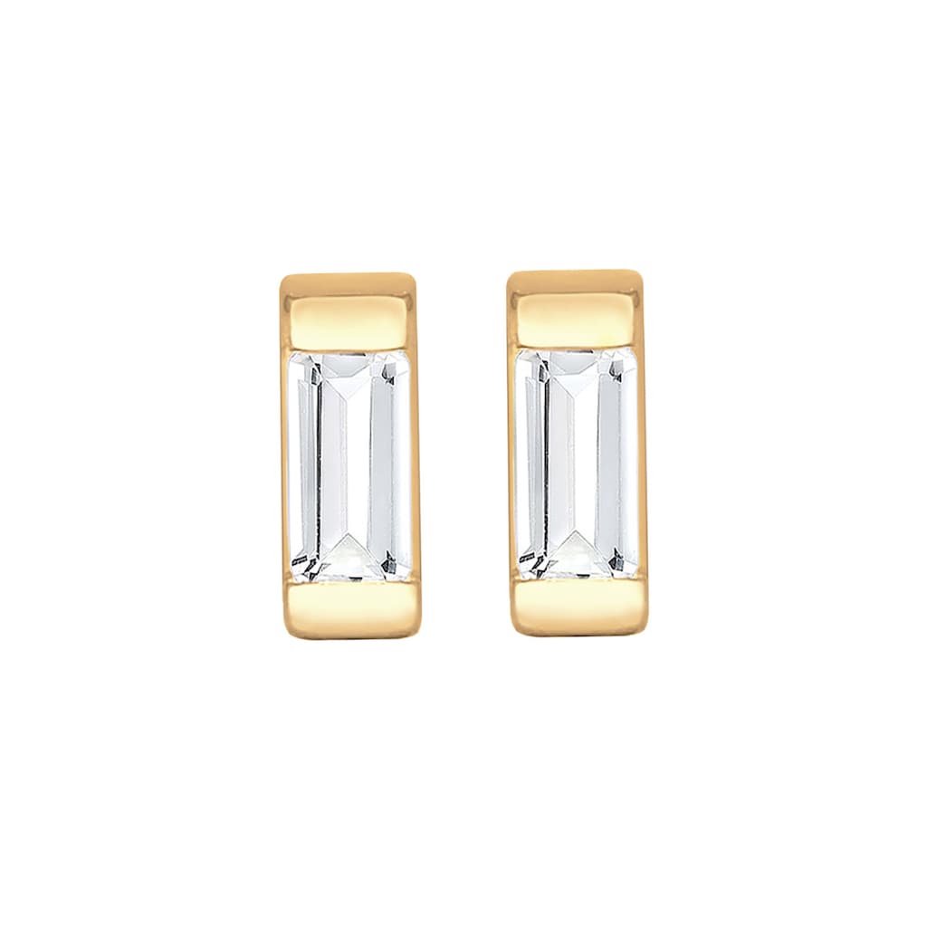 Elli Premium Paar Ohrstecker »Minimal Geo Topas Edelstein Zart 585 Gelbgold«