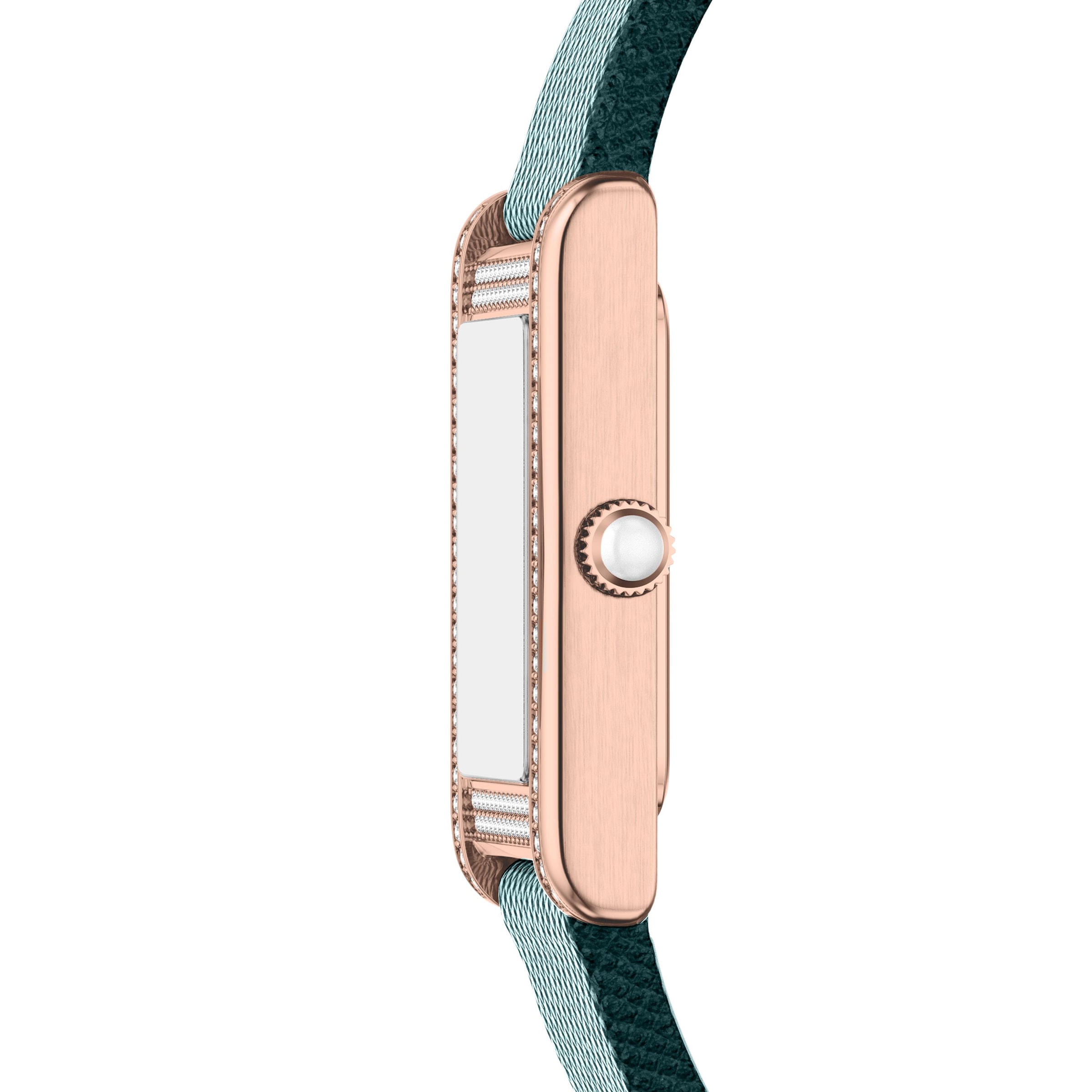 Emporio Armani Quarzuhr Armbanduhr, Damenuhr, Lederarmband, Ideal auch als Geschenk, analog