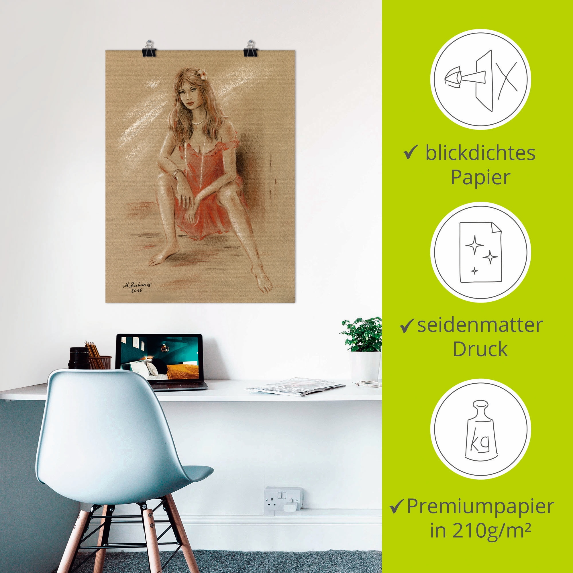 Artland Wandbild »Sehnsucht - Erotik Frauen«, Frau, (1 St.), als Leinwandbild, Poster in verschied. Größen