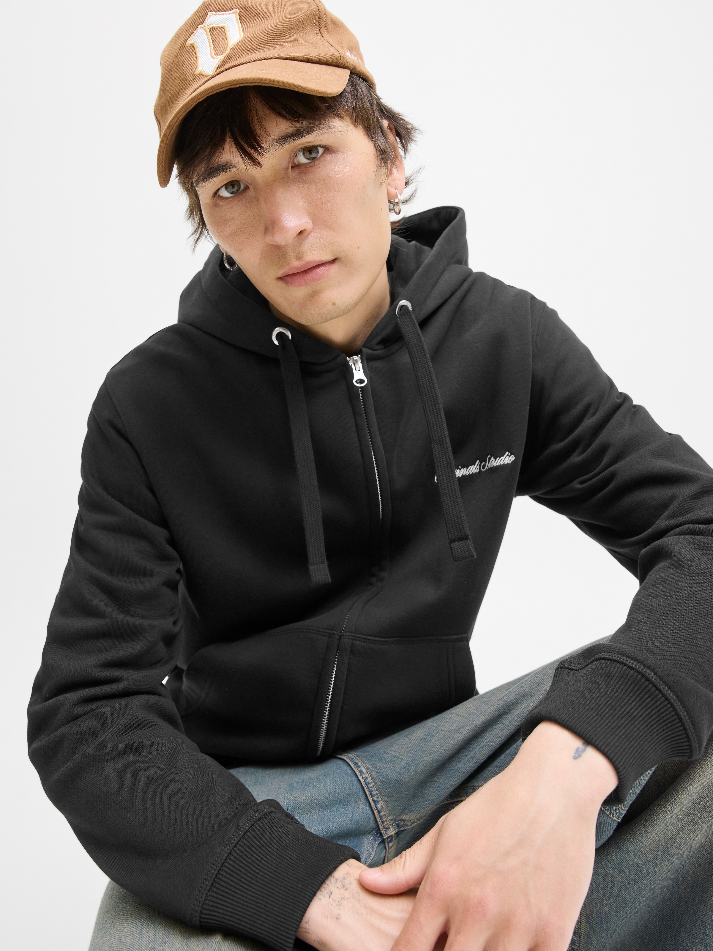 Jack & Jones Kapuzensweatshirt "JORNORREBRO EMB SWEAT ZIP HOOD NOOS" mit St günstig online kaufen