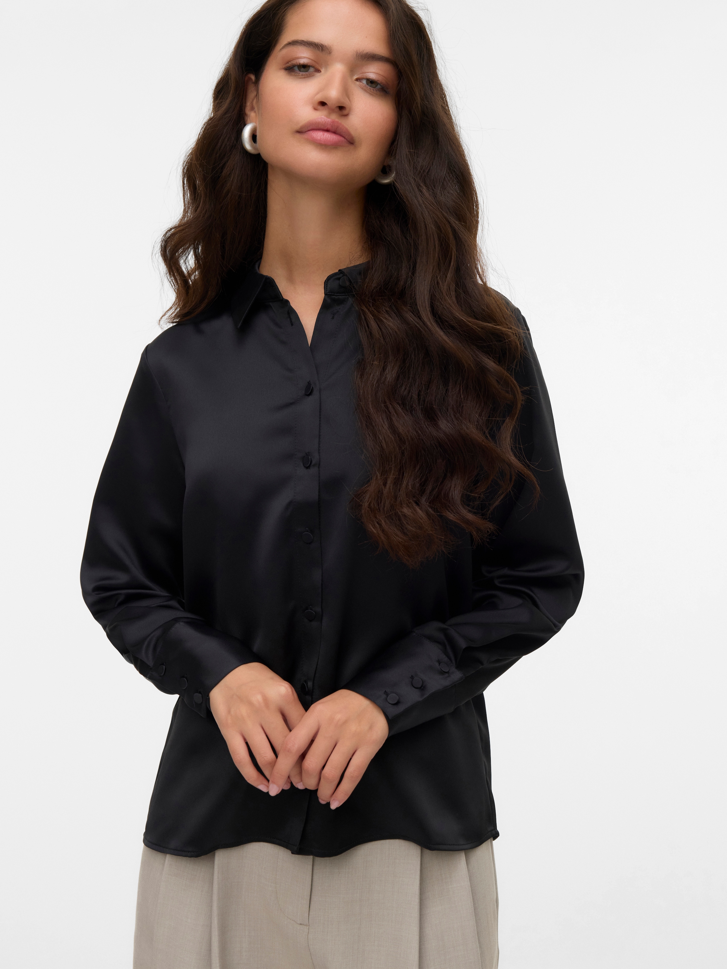 Vero Moda Langarmbluse "VMMERLE LS SHIRT WVN GA NOOS" günstig online kaufen