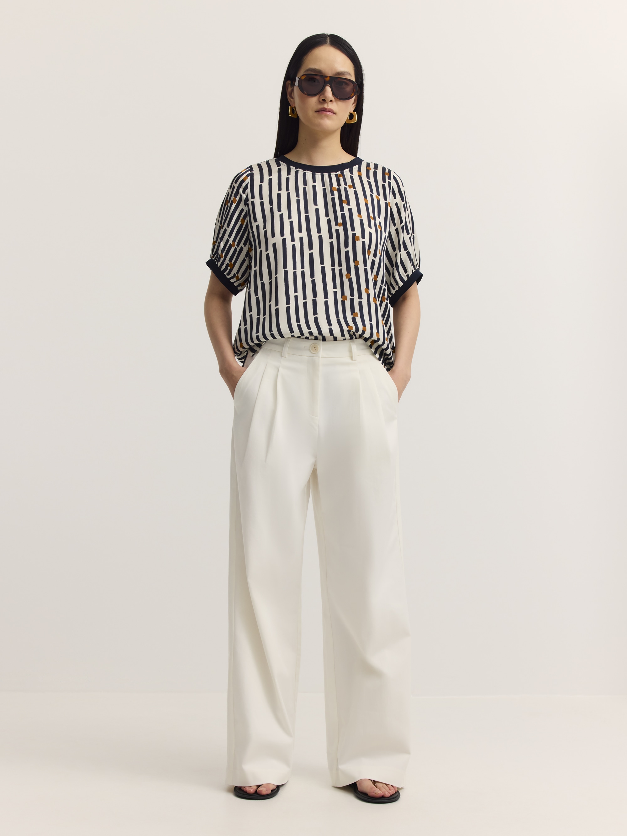 bugatti Chinohose »Gerader Beinverlauf«  mit doppelter Bundfalte