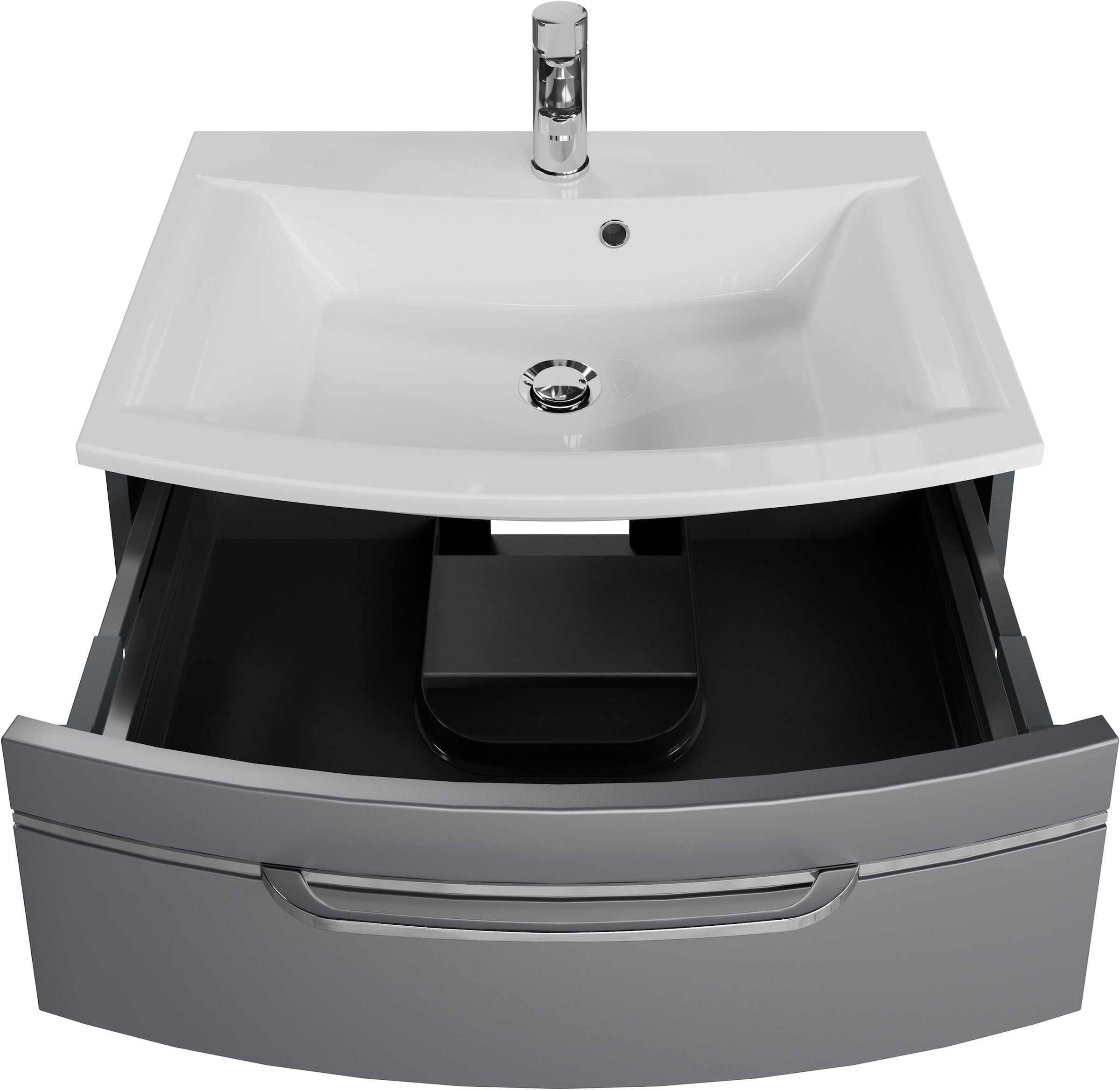 Saphir Waschtisch »Serie 7045 Mineralmarmor-Waschtisch und Unterschrank, 71,5 cm breit«, Waschplatz mit 2 Schubladen, Badmöbel Set mit Waschtisch