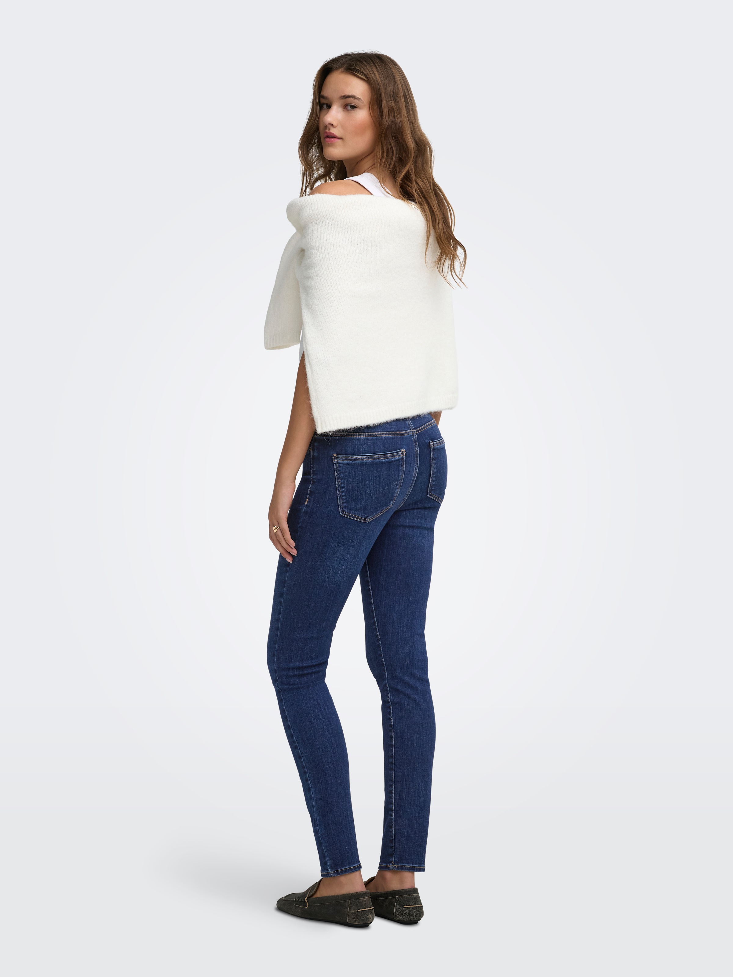 ONLY Skinny-fit-Jeans »ONLLINEA MID WAIST LANK SK DNM« Baumwollmischung, mid waist, skinny fit
