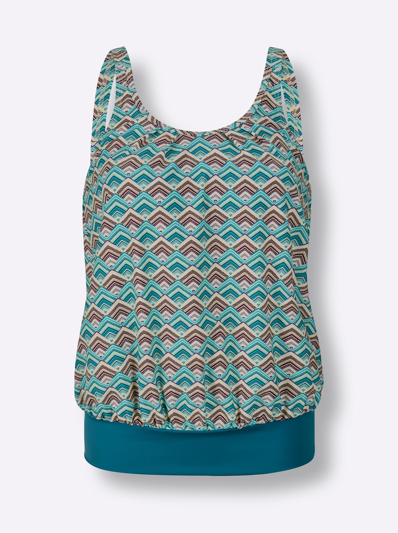 Tankini-Top FEEL GOOD, Damen, Gr. 40, Cup B, türkis, violett, bedruckt, Elasthan, Polyamid, Bikini-Oberteile 3