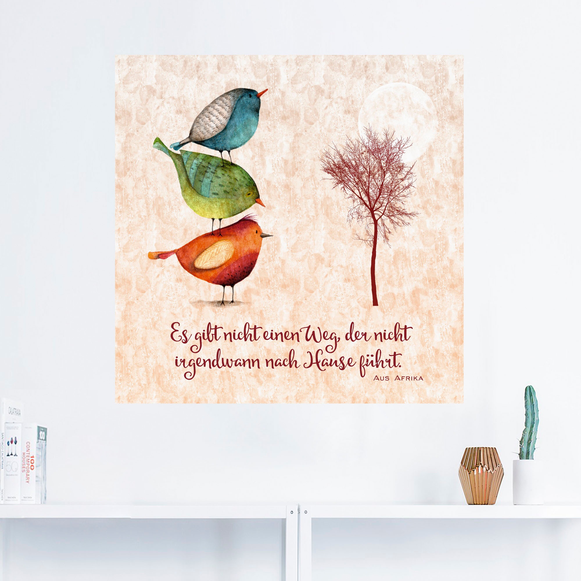Artland Wandbild »Lebensweisheit Zu Hause«, Tiere, (1 St.), als Leinwandbild, Poster, Wandaufkleber in verschied. Größen