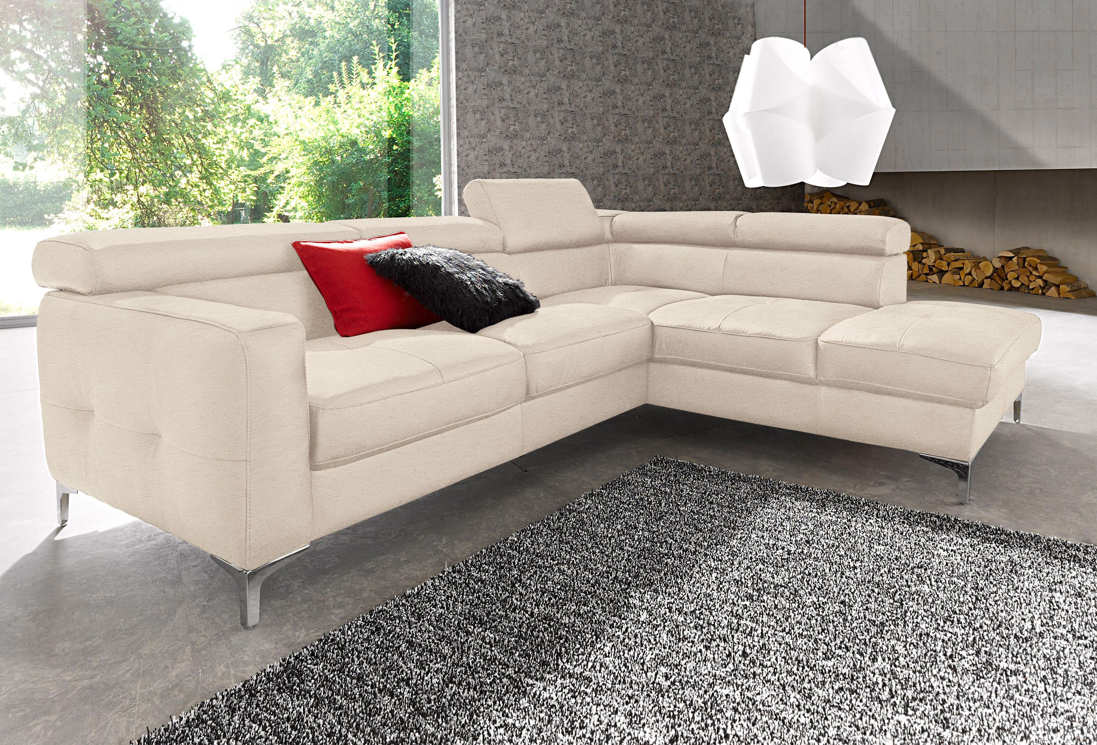 COTTA Ecksofa "Sammy L-Form" mit Kopfteilverstellung, wahlweise mit Schlaffunktion & Bettkasten