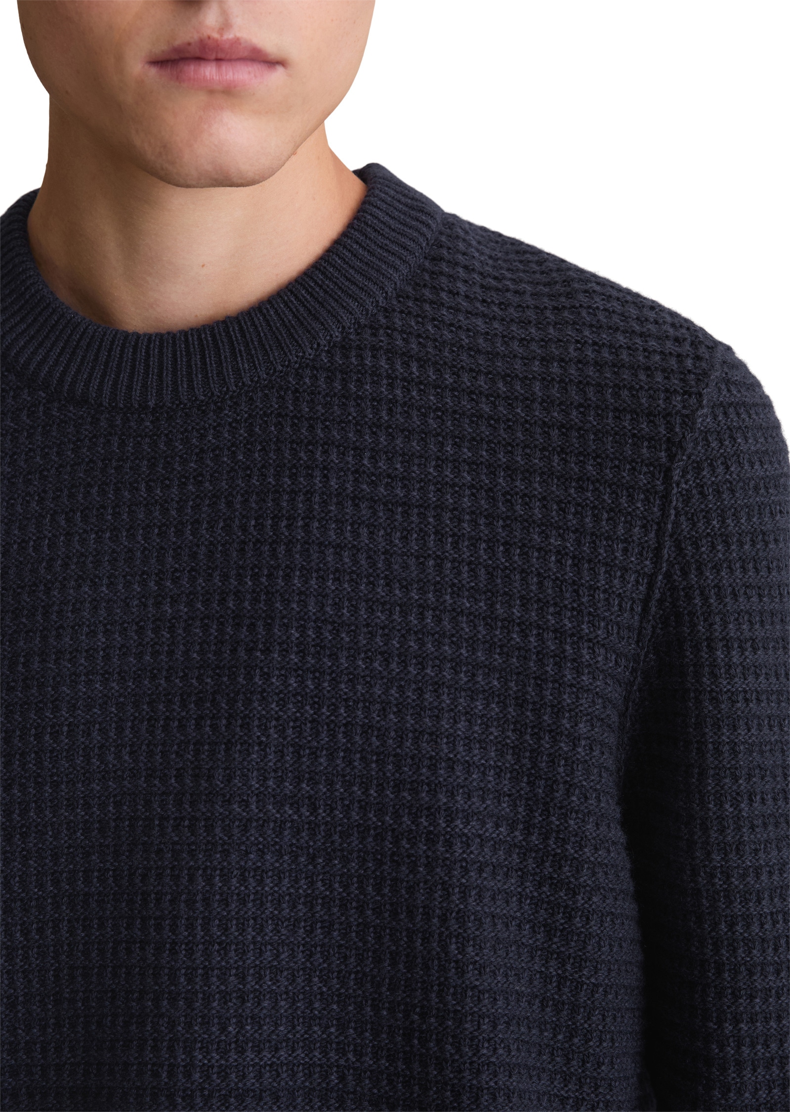 Marc O'Polo DENIM Rundhalspullover »mit markanter Struktur«