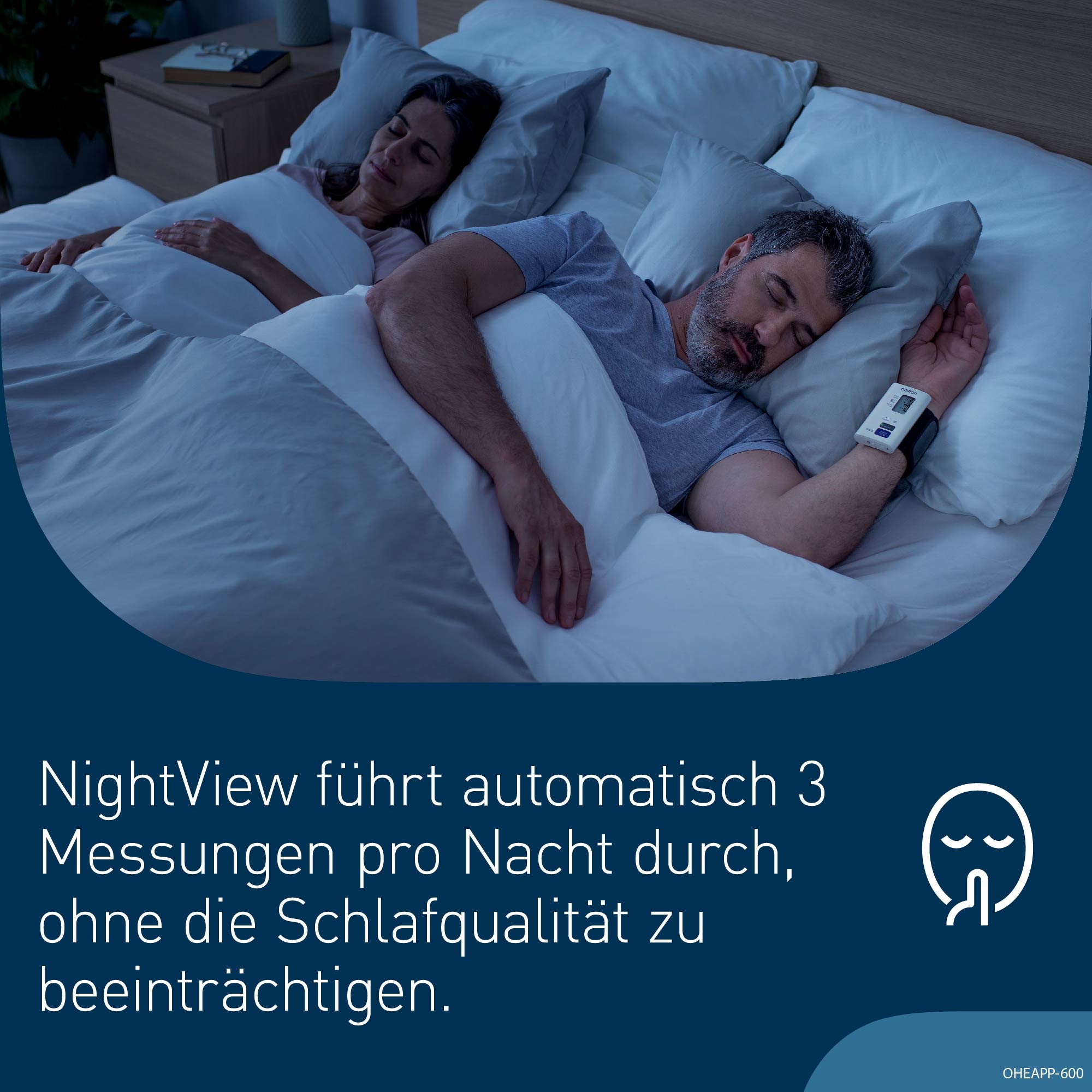 Omron Handgelenk-Blutdruckmessgerät »NightView«, geräuschlos, komfortabel, zur nächtlichen Blutdruckmessung zu Hause