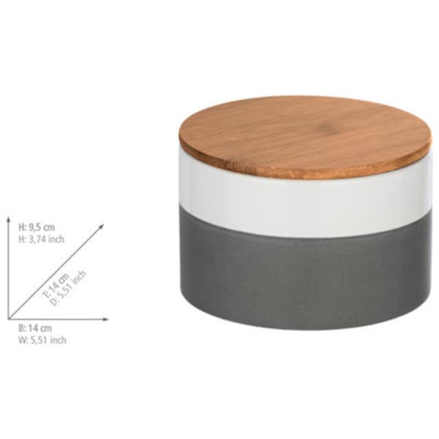 WENKO Vorratsdose »Malta«, (1 tlg.), Keramikdose im trendigen  Farbblockdesign in Grau/Weiß kaufen | BAUR