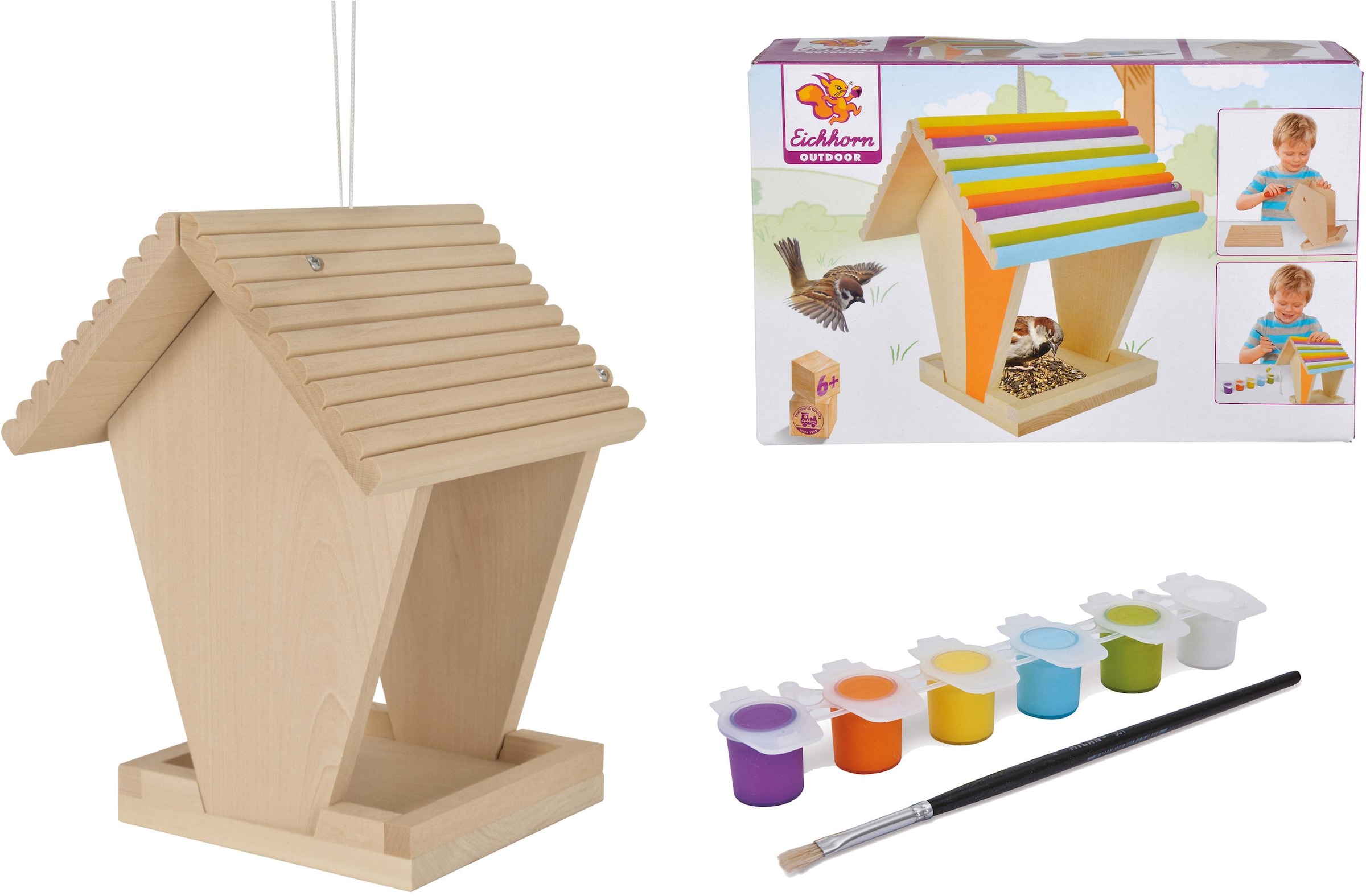 Eichhorn Kreativset »Outdoor Futterhaus«, (Set), Zum Zusammenbauen und Bemalen; Made in Europe