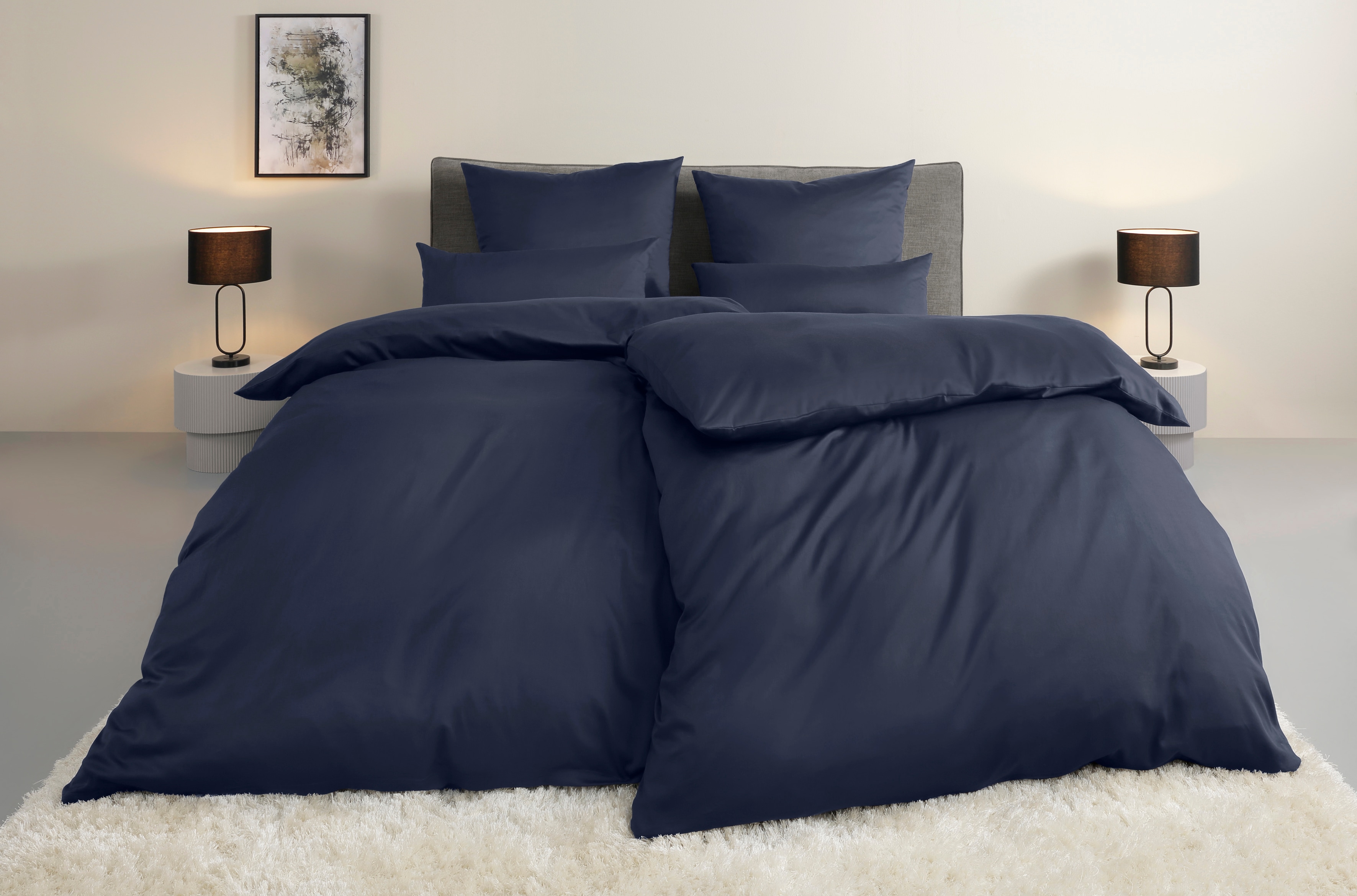 OTTO home Bettwäsche "Mila in verschiedenen Premium Qualitäten" 3 Stk. zeitlos elegante Uni Bettwäsche in verschiedenen Premium Qualitäten