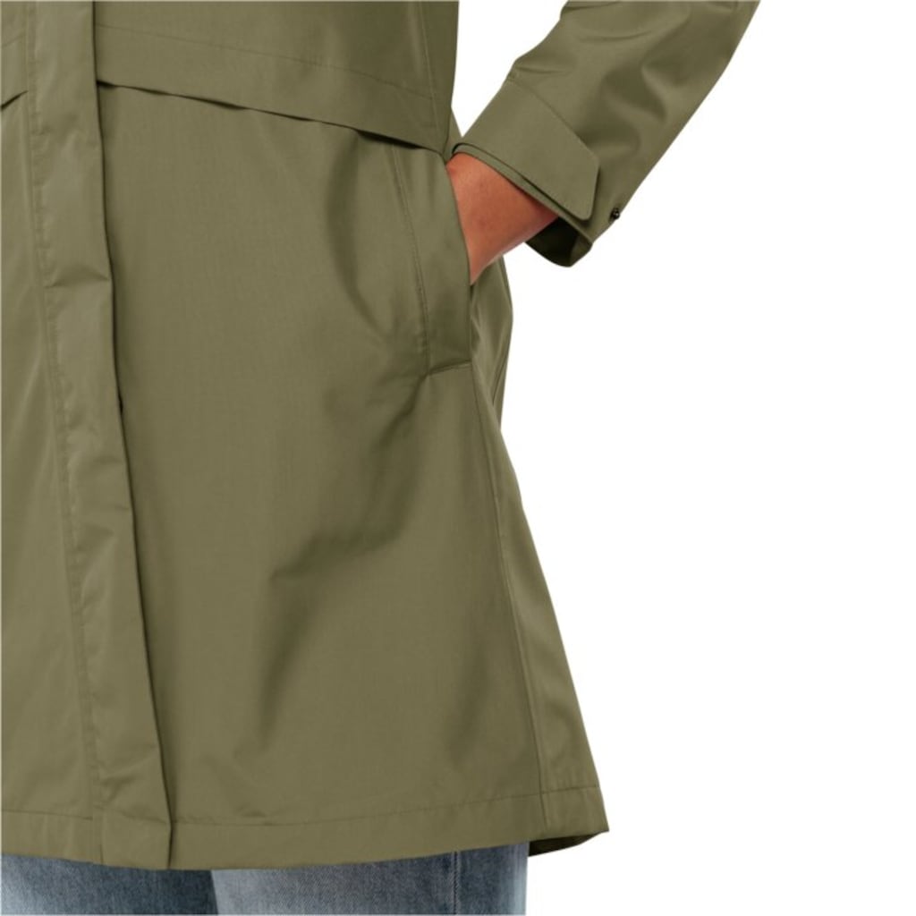 Jack Wolfskin Funktionsmantel »CAPE WEST COAT W«, Kapuze ist fest mit der Jacke verbunden