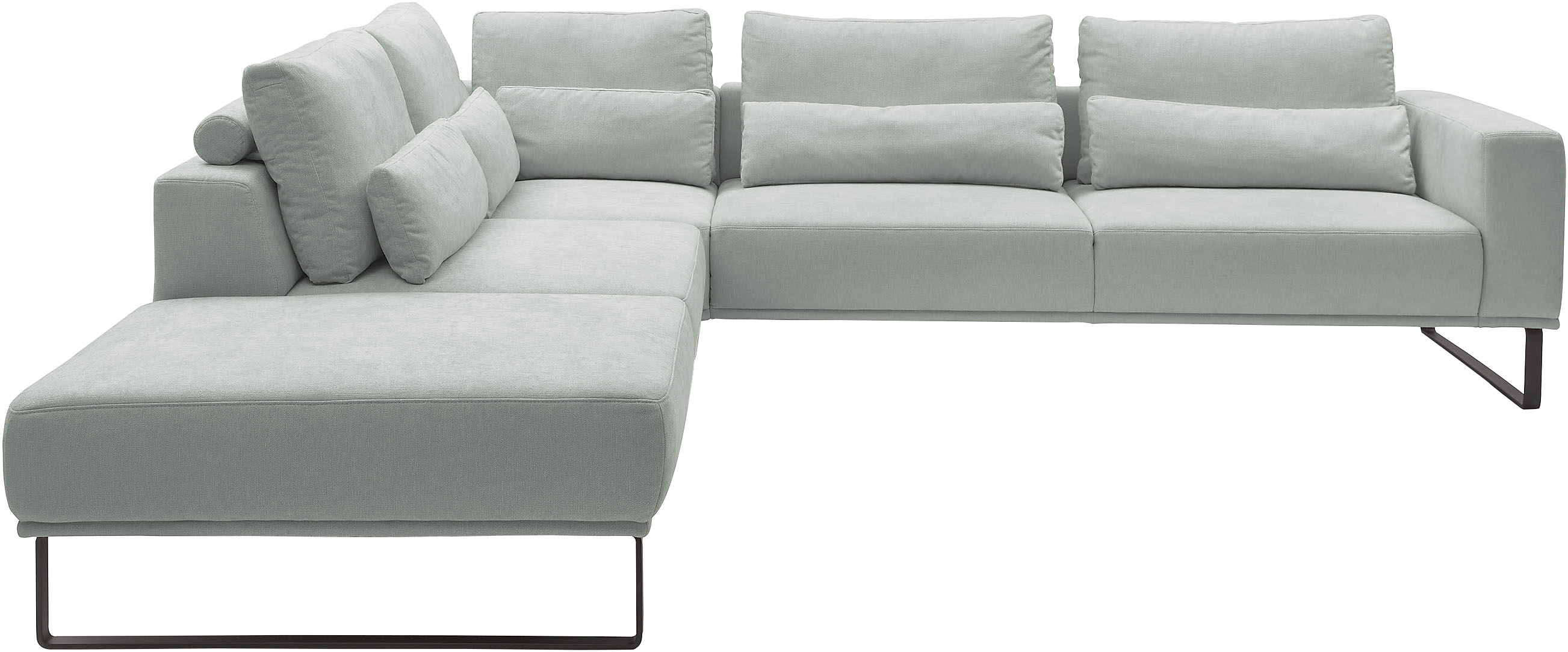 Musterring "JustB PM100 Federkern & Kaltschaum, bequem, Breite 308cm, L-Form" mit Sitztiefenverstellung und Kissen, mit Metallkufe, Maße 290x308 cm