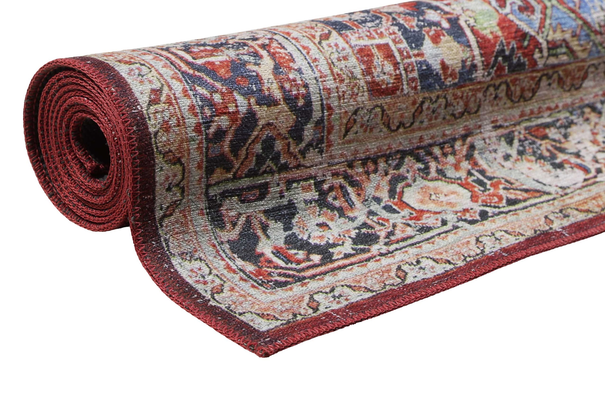 Homie Living Teppich »Como«, rechteckig, 6 mm Höhe, Kurzflor, Vintage, Orient, gewebt, Wohnzimmer, Schlafzimmer, waschbar