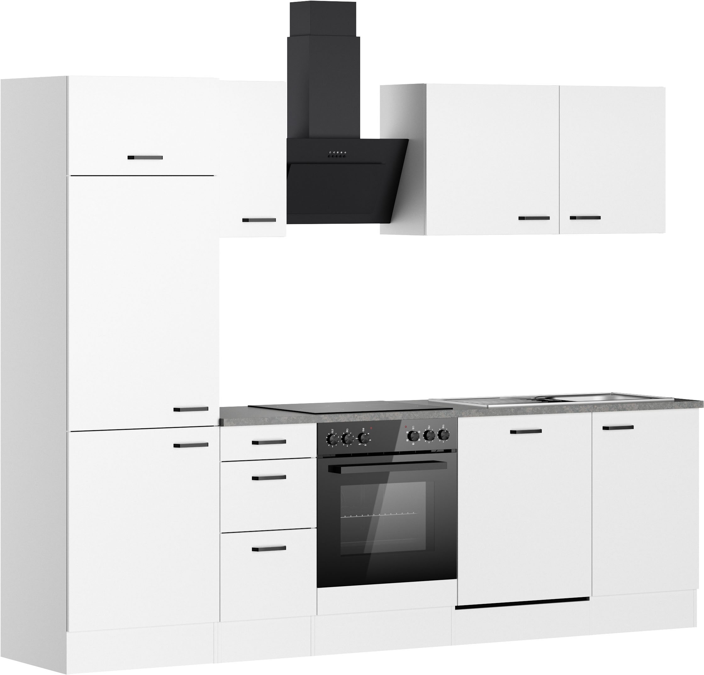 OPTIFIT Küchenzeile »OPTImulti« Breite 270 cm, wahlweise mit E-Geräten und Edelstahlspüle
