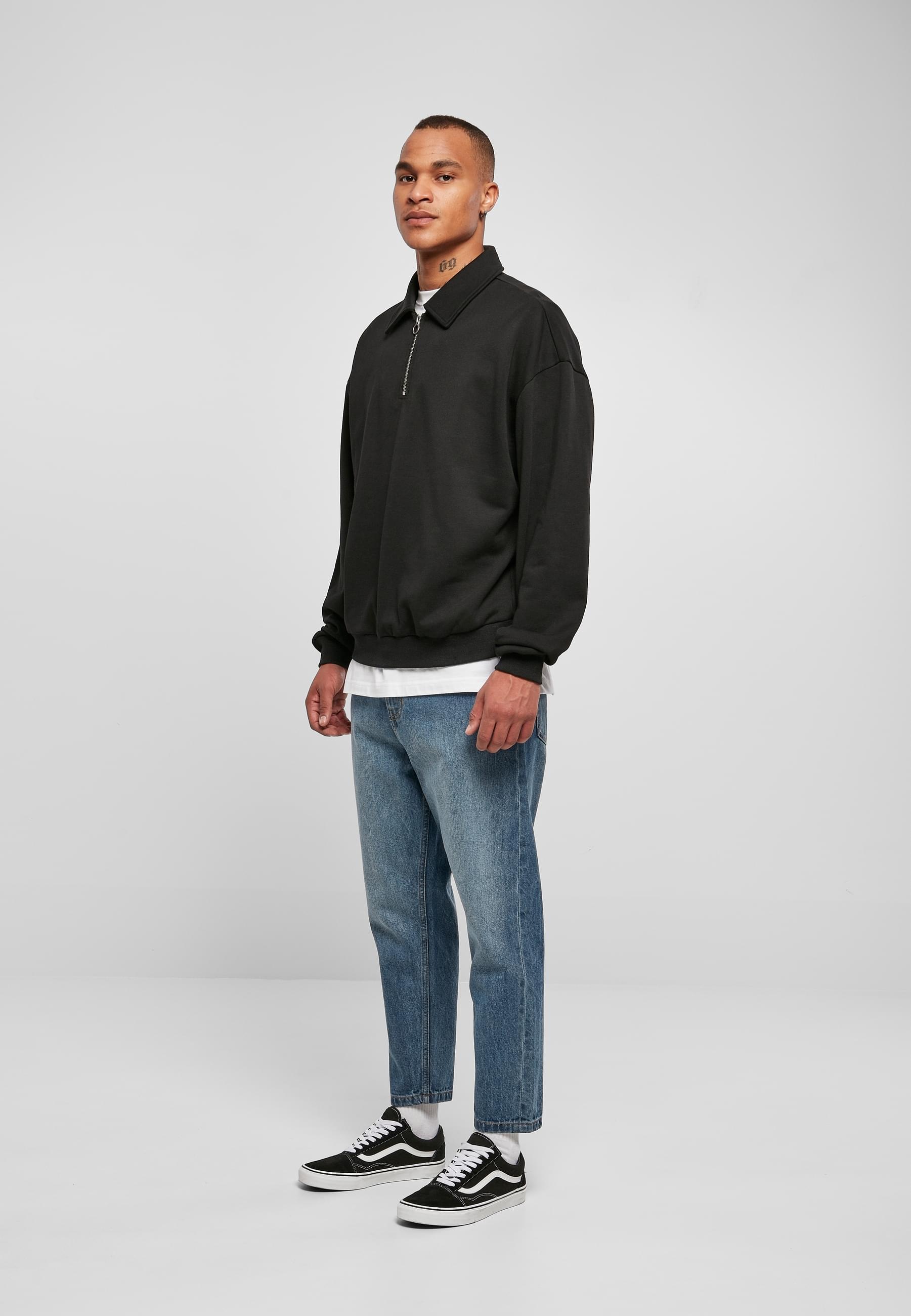 URBAN CLASSICS Rundhalspullover »Urban Classics Herren Shirt Collar Crew«, (1 tlg.)