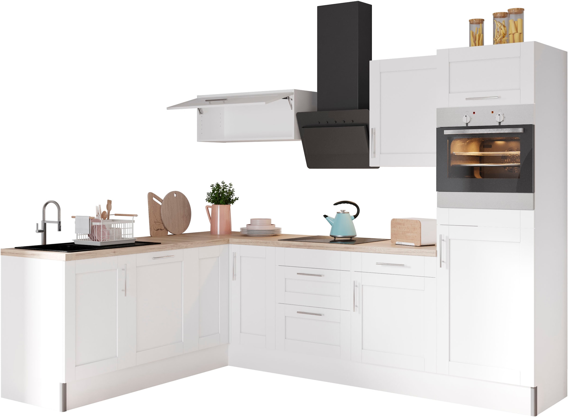 OPTIFIT Küche »Ahus«, 200 x 270 cm breit, wahlweise mit E-Geräten, Soft Close Funktion