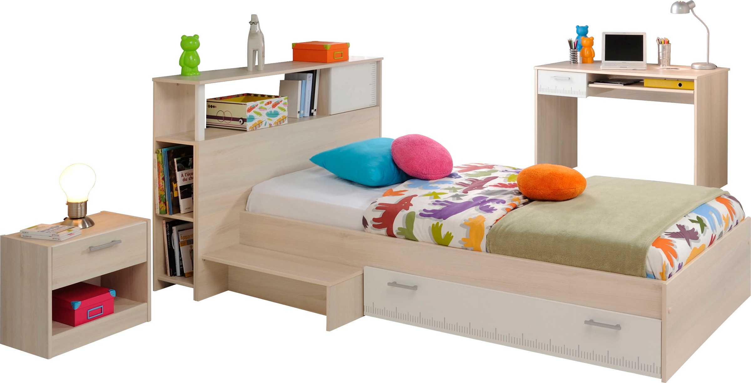 Parisot Jugendzimmer-Set "Charly 11" Set, Bett mit Anstellregal, Nachttisch günstig online kaufen