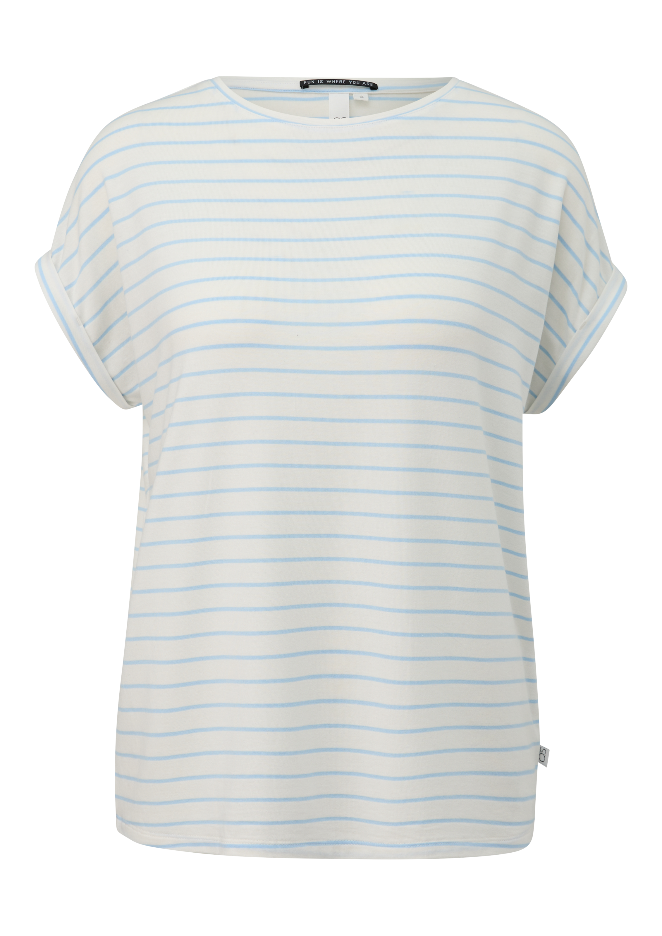 QS Kurzarmshirt, mit Ärmelaufschlag