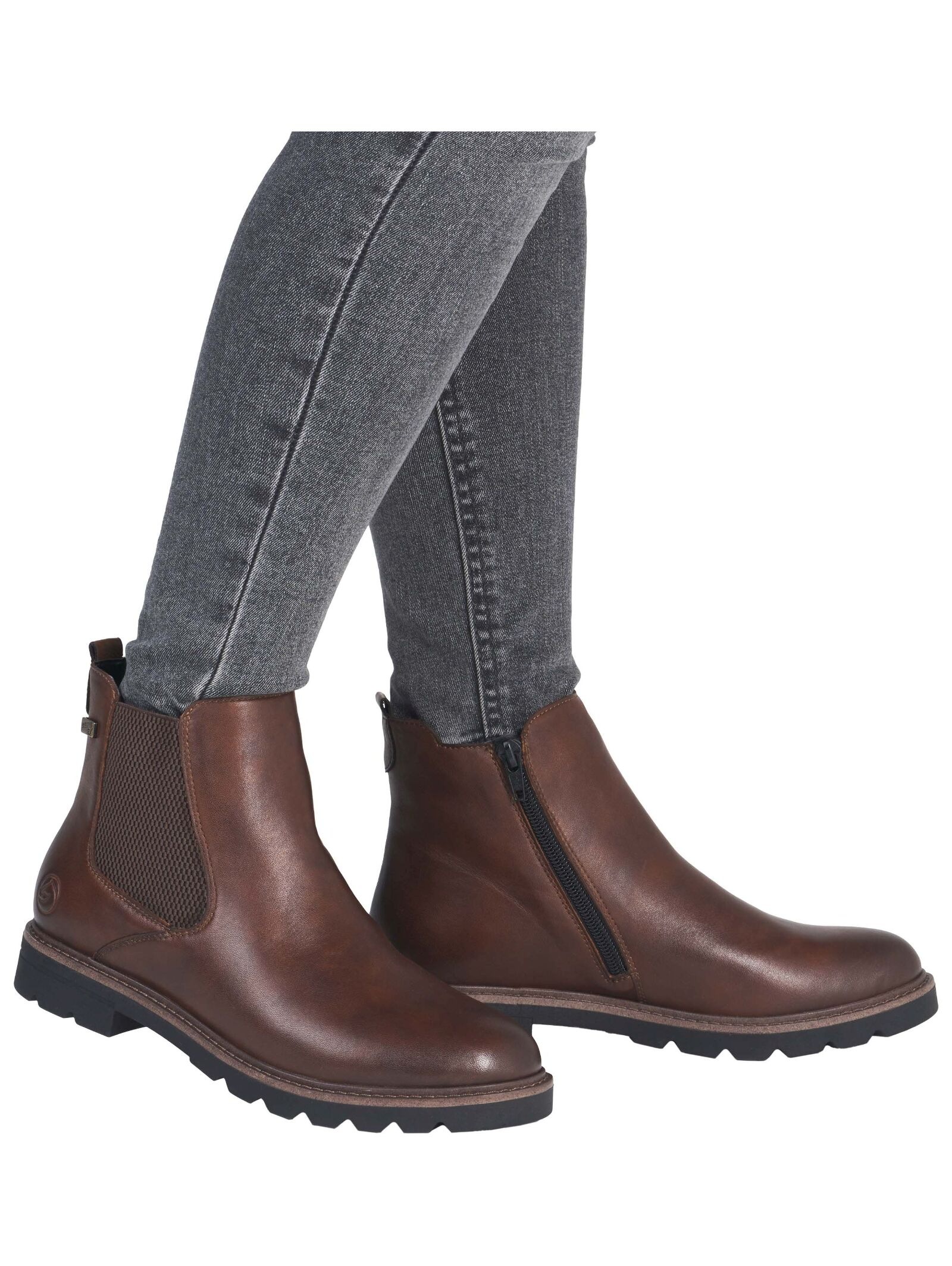 Stiefelette REMONTE "Remonte Stiefelette Leder/Textil", Damen, Gr. 40, chestnut, Leder, Textil, Schuhe Stiefelette 2
