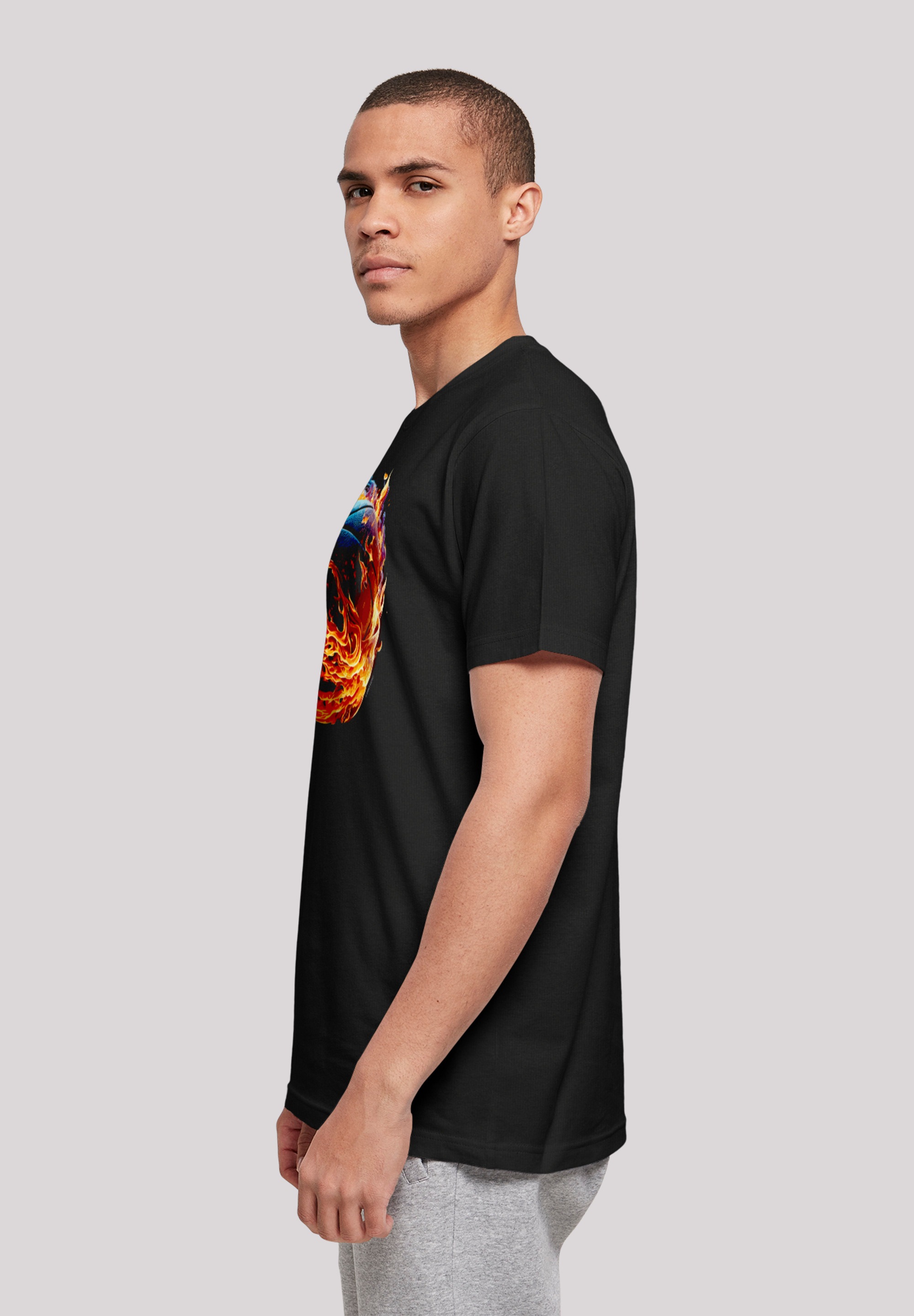 F4NT4STIC T-Shirt »Basketball On Fire Sport UNISEX« Print