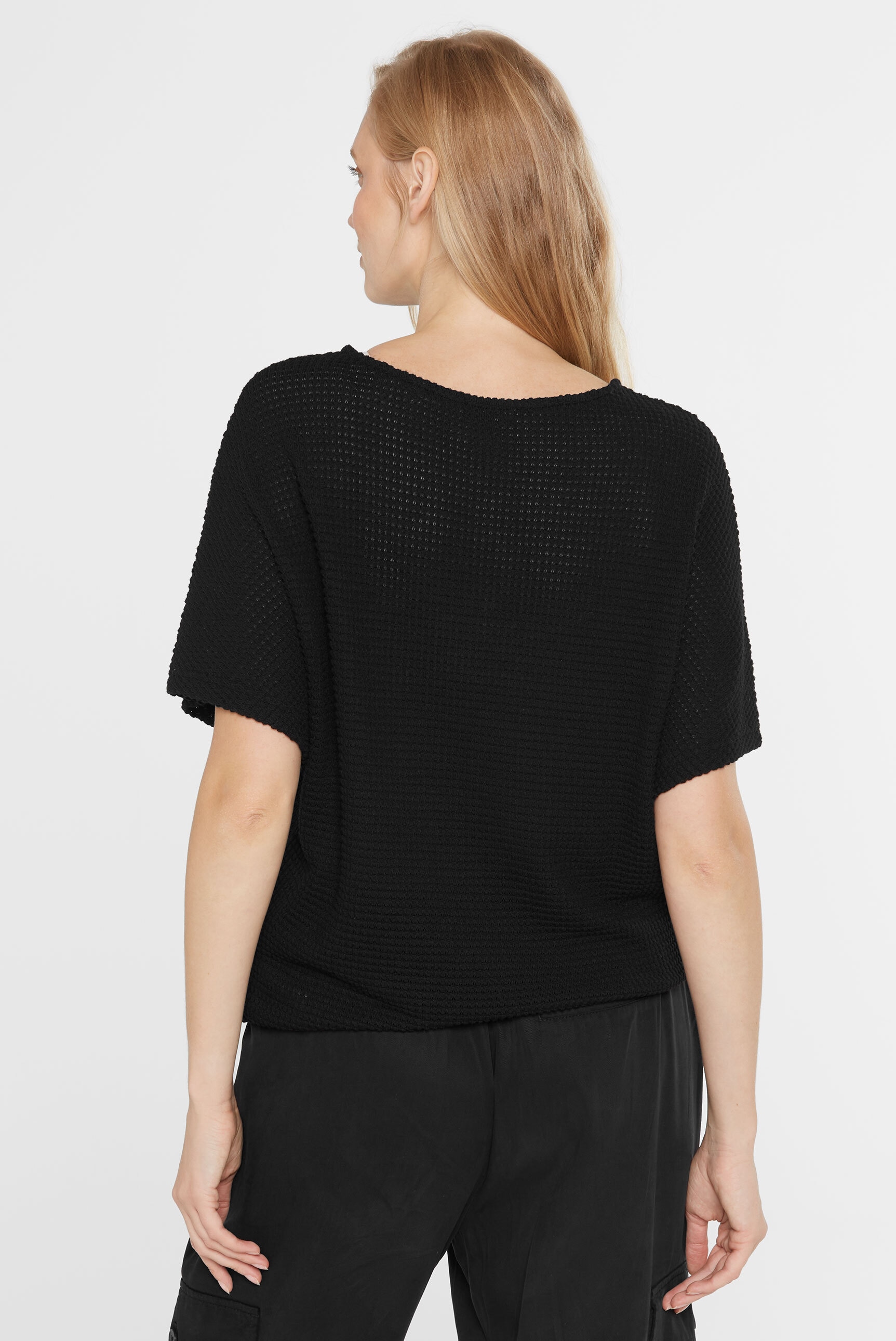 SENSES.THE LABEL Rundhalspullover mit elastischem Saum