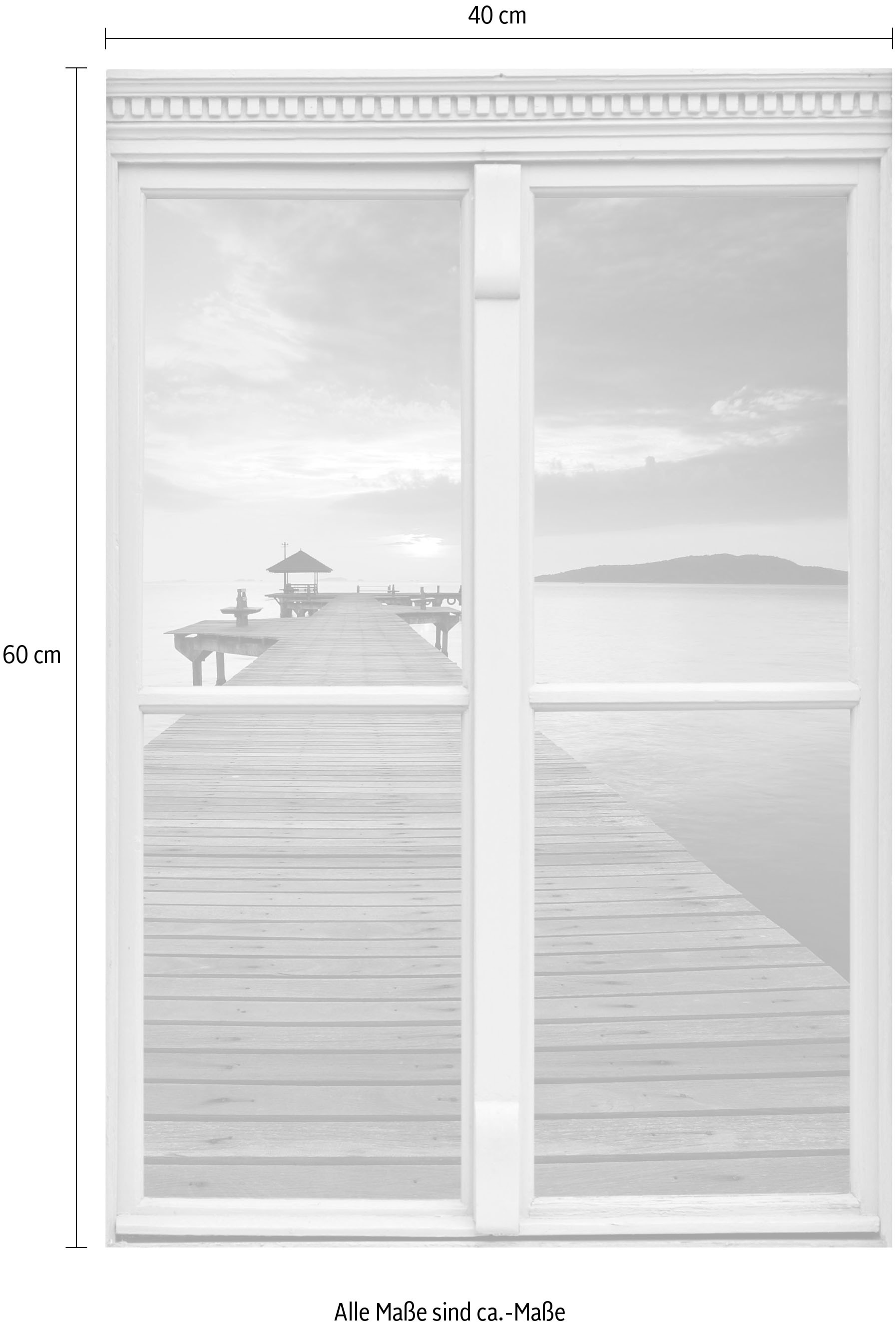 queence Wandsticker »Pier«, Wandsticker, Wandbild, selbstklebend, 3D, Fenster
