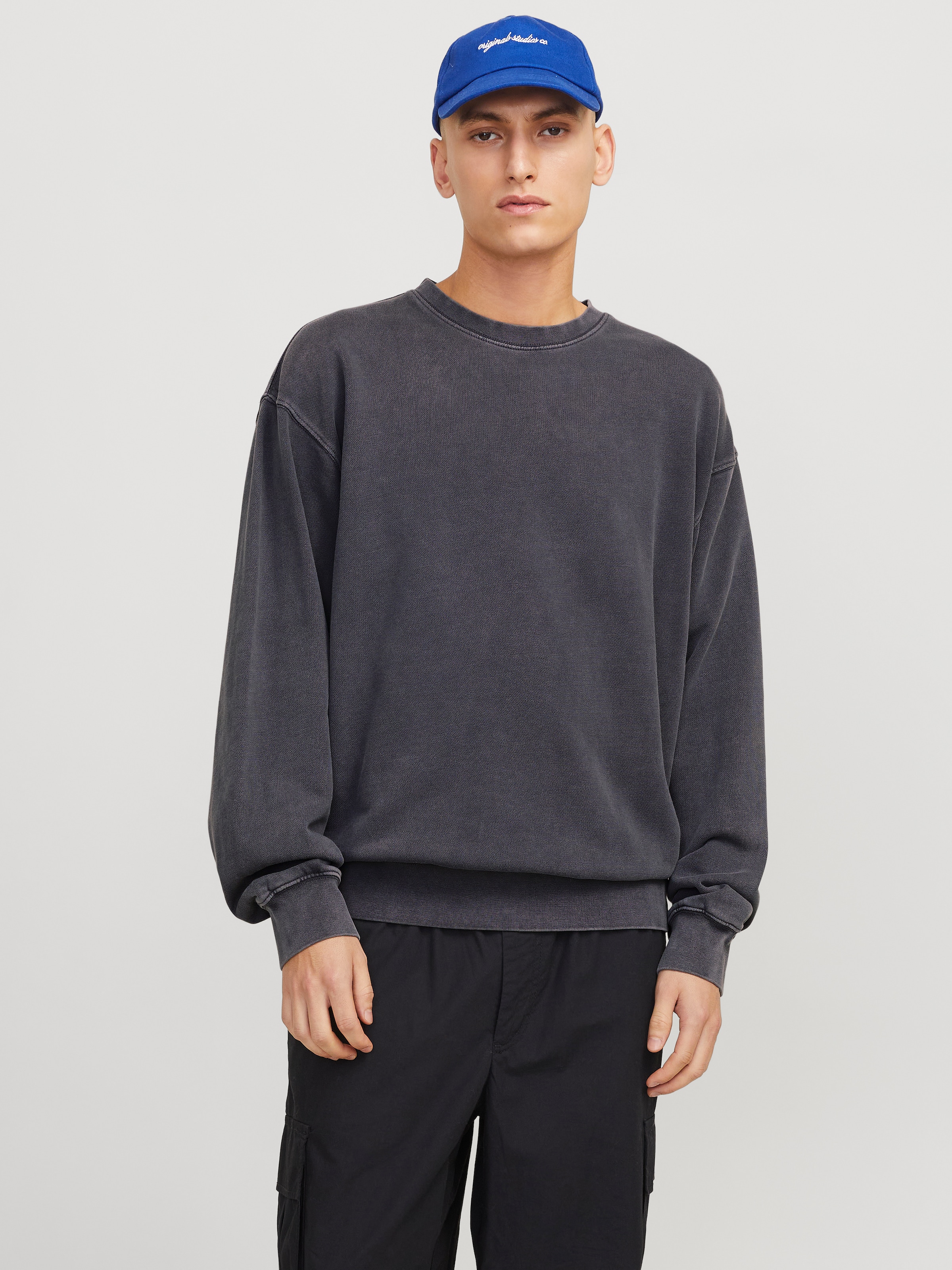 Jack & Jones Sweatshirt "JJECHARGE FADED SWEAT CREW NECK NOOS", mit Rippbün günstig online kaufen