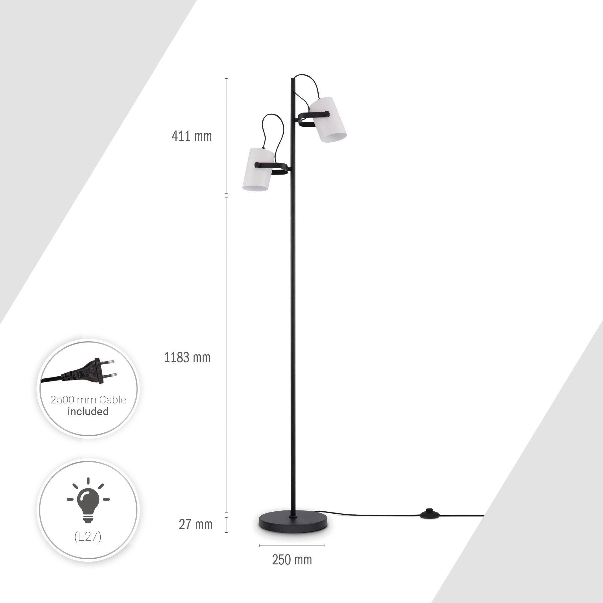Paco Home Stehlampe »KARL« E27 mit kompatiblen Dimmer und Leuchtmittel