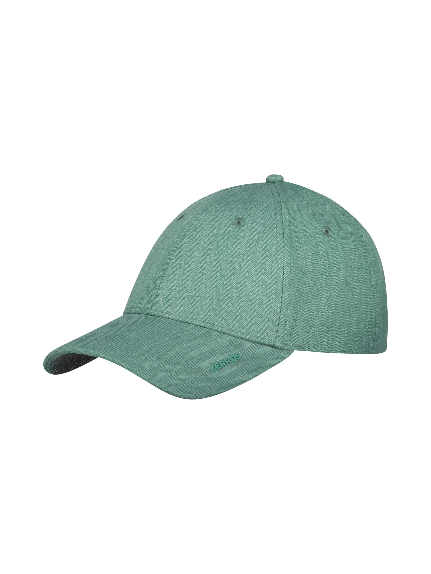 Baseball Cap LERROS "Basecap in Fischgrätstruktur, unifarben", Herren, Gr. Normalgrößen, soft teal, 100% Baumwolle, Caps 3