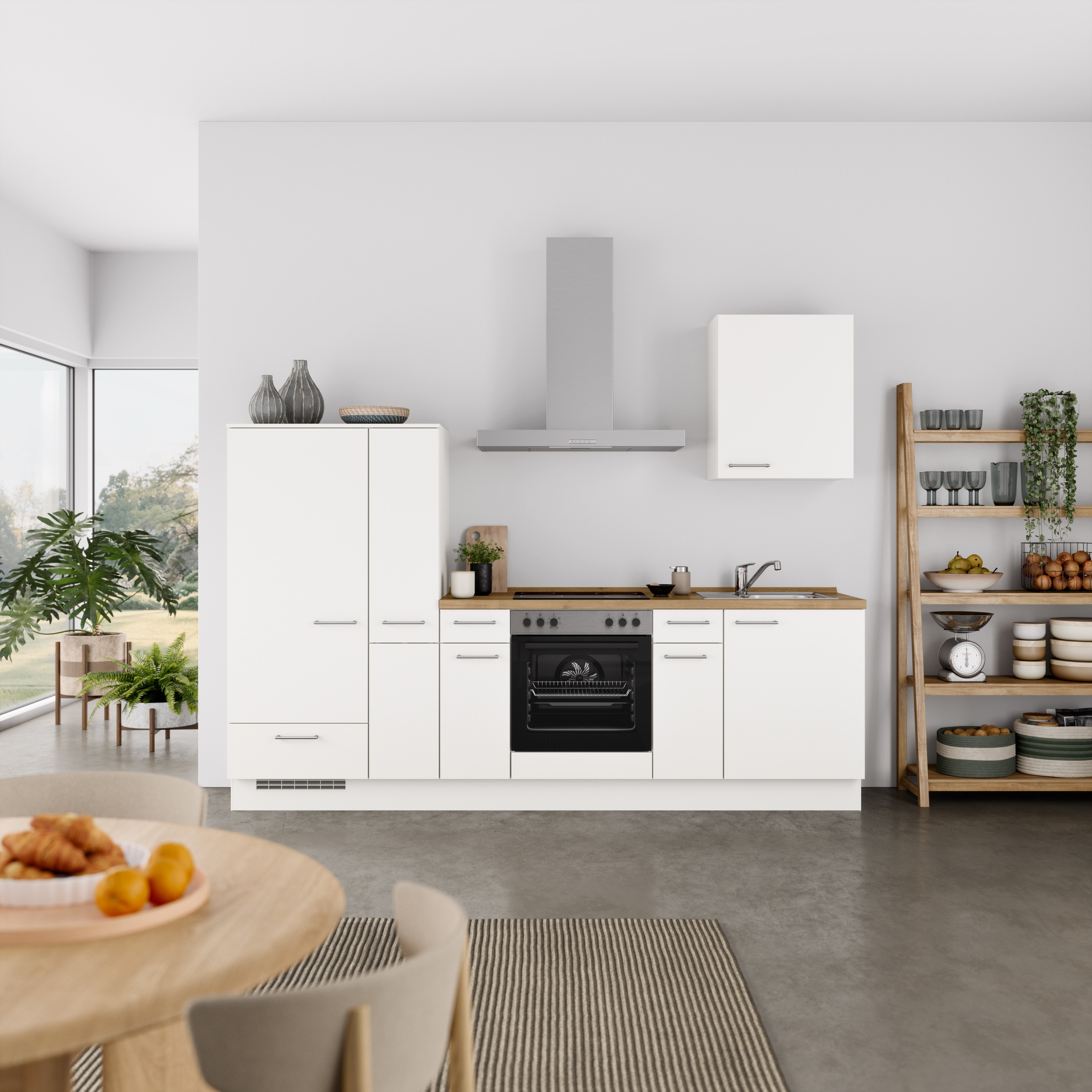 nobilia® Küchenzeile »"Laser I", NEU: individuell anpassbar mit gratis Profi-Beratung« vormontiert, 270 cm breit, optional mit verschiedenen E‑Geräte-Sets