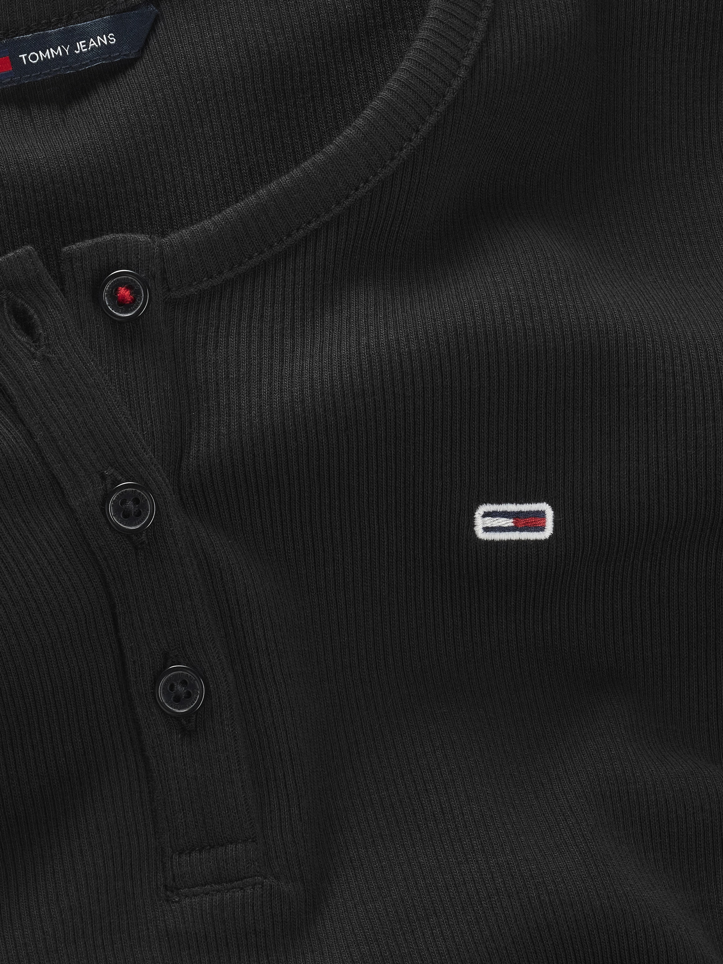Tommy Jeans T-Shirt »TJW SLIM BUTTON RIB C-NECK SS«, mit Knöpfen